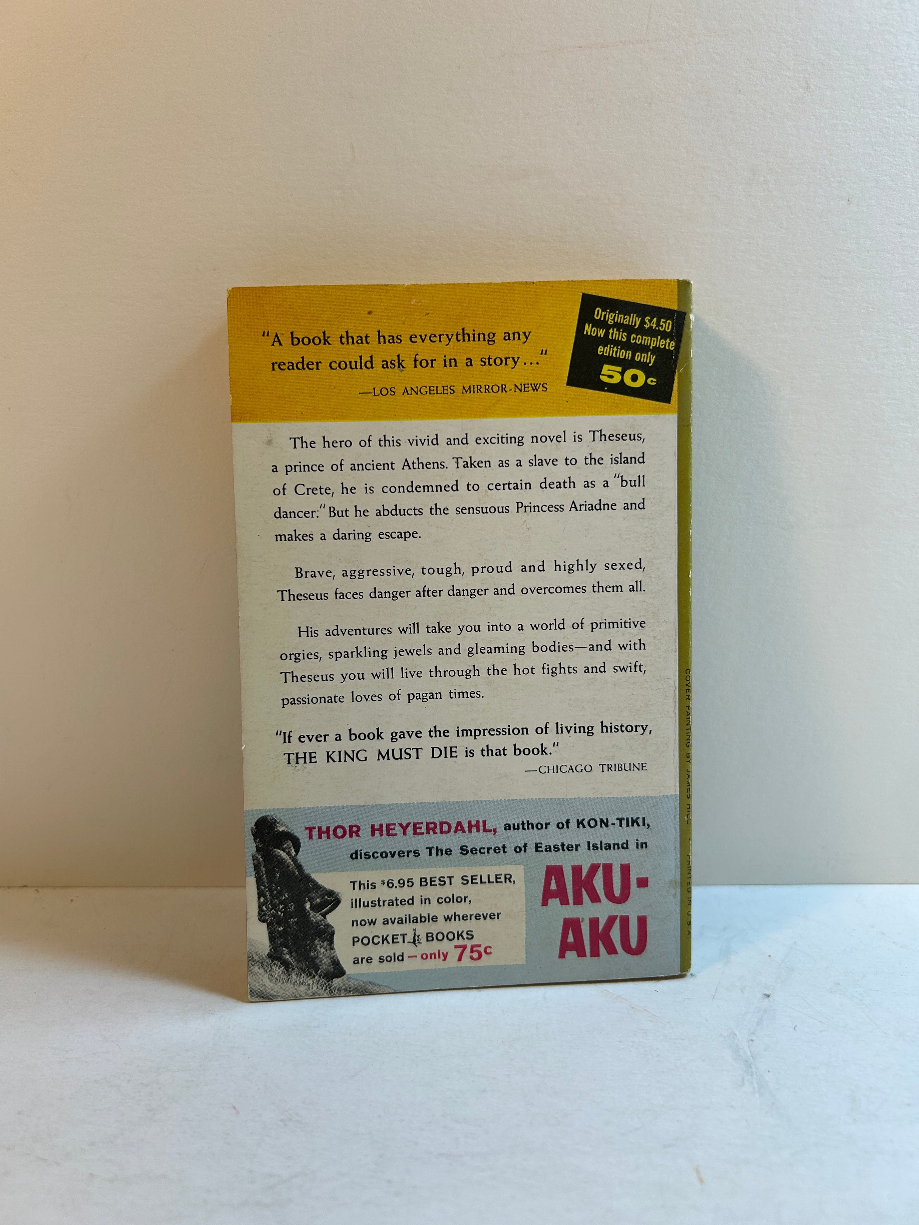 The King Must Die by Mary Renault 1st Printing Pocket Book 1959 SC