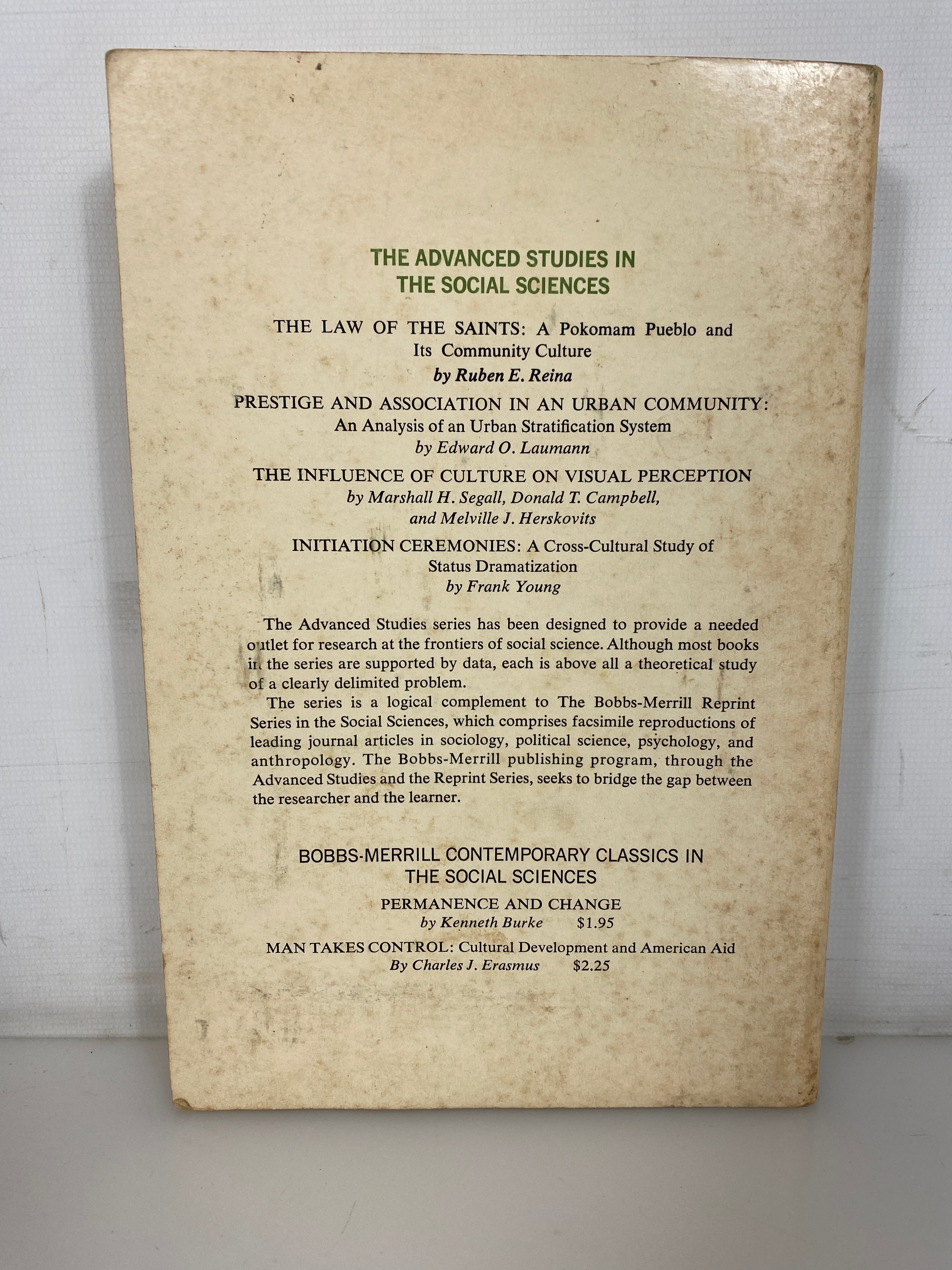 The Law of the Saints by Ruben E. Reina 1966 First Printing Vintage SC