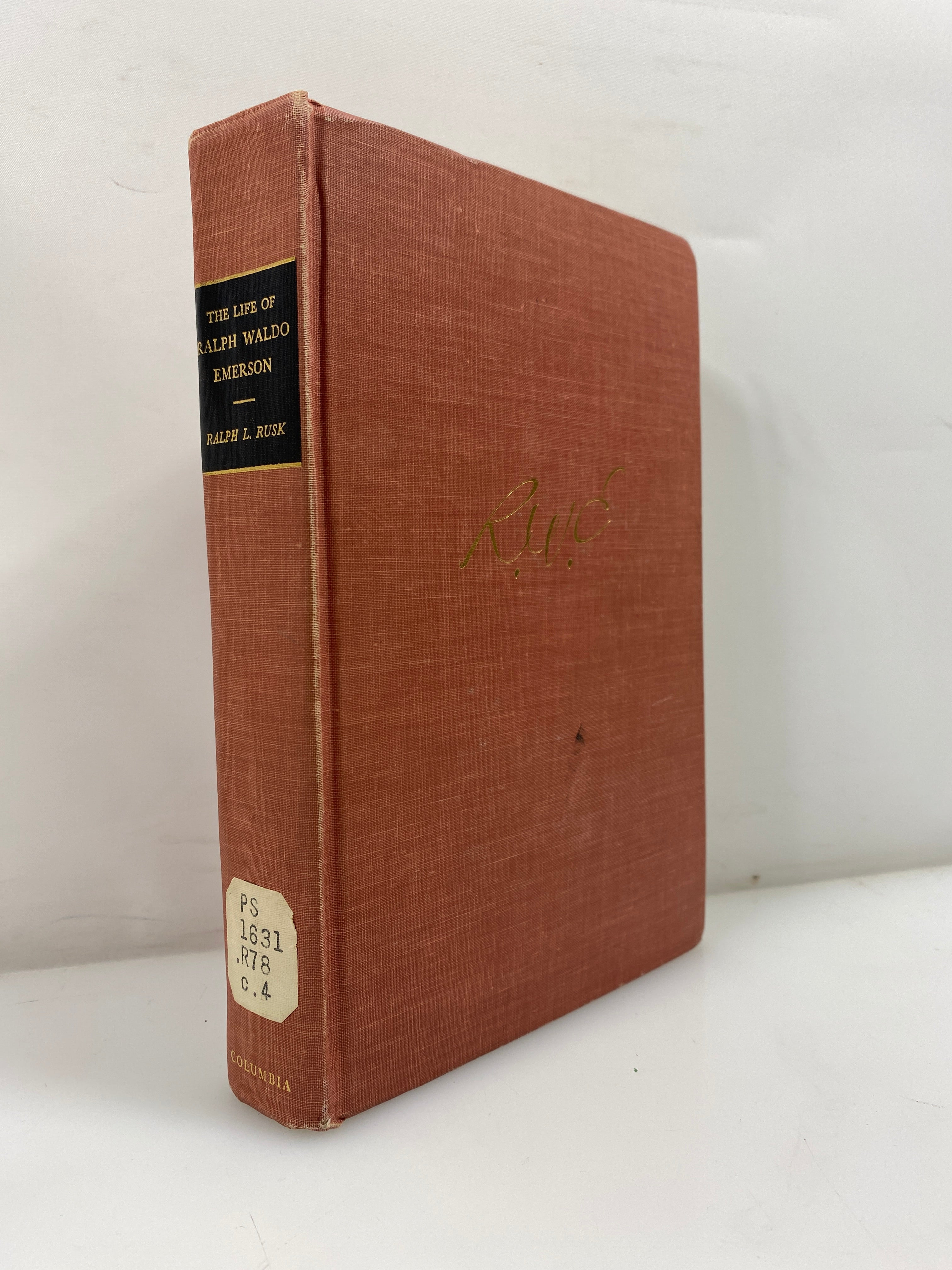 The Life of Ralph Waldo Emerson by Rusk Ex-library 1949 HC
