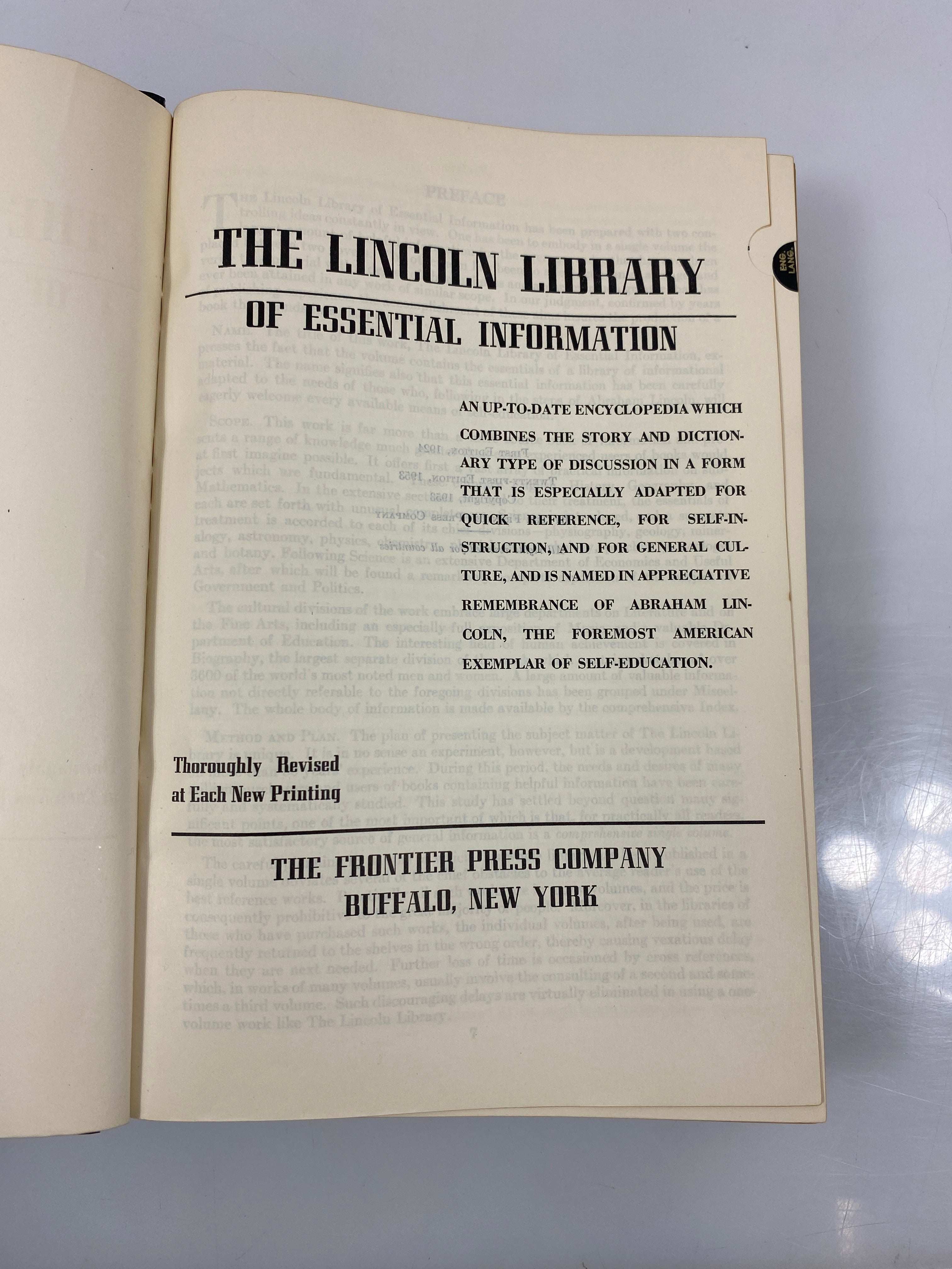The Lincoln Library Vol. I-II 1953 Frontier Press Co. HC