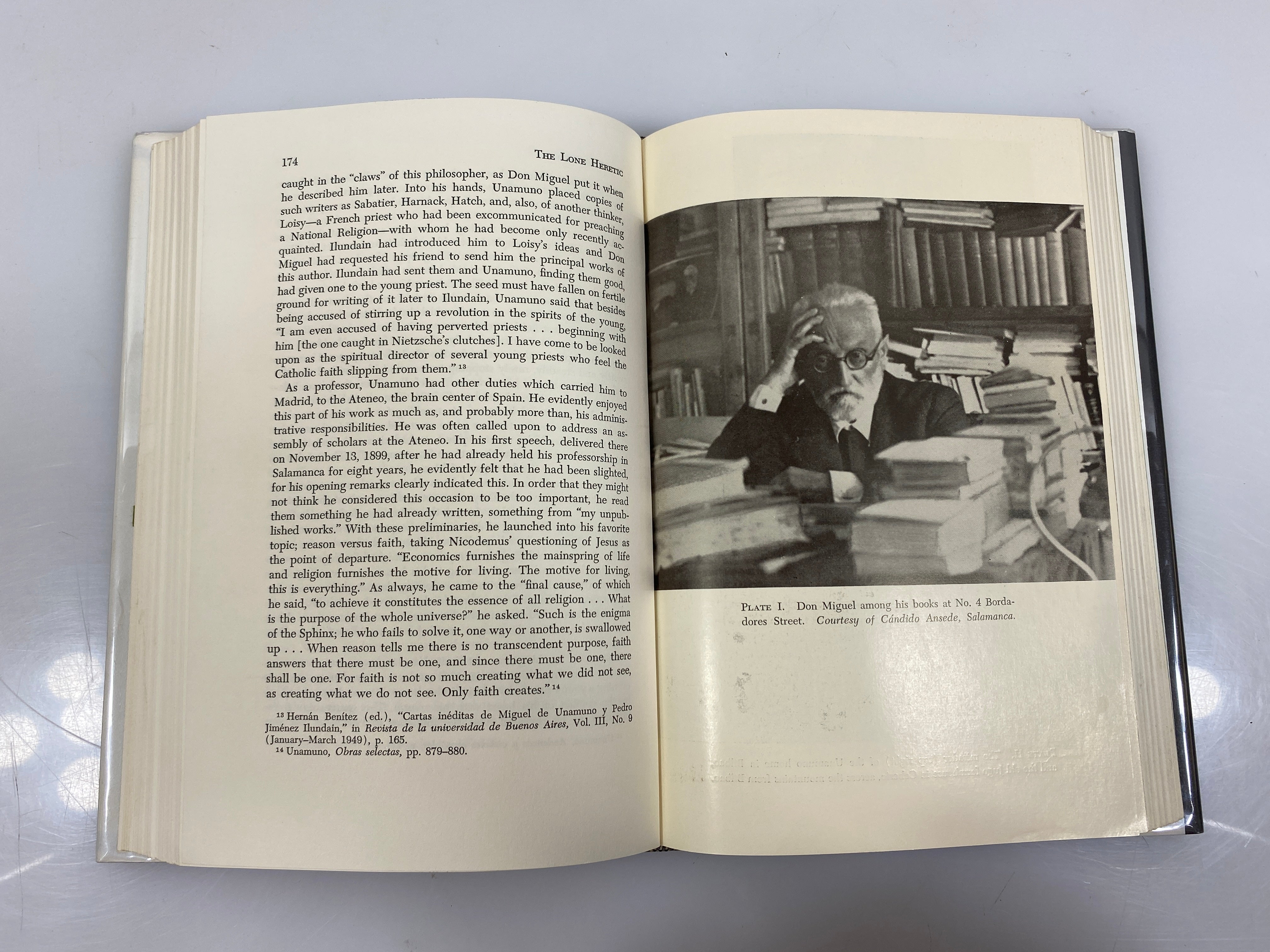 The Lone Heretic: Biography of Miguel de Unamuno y Jugo 1963 Ex-Library HCDJ