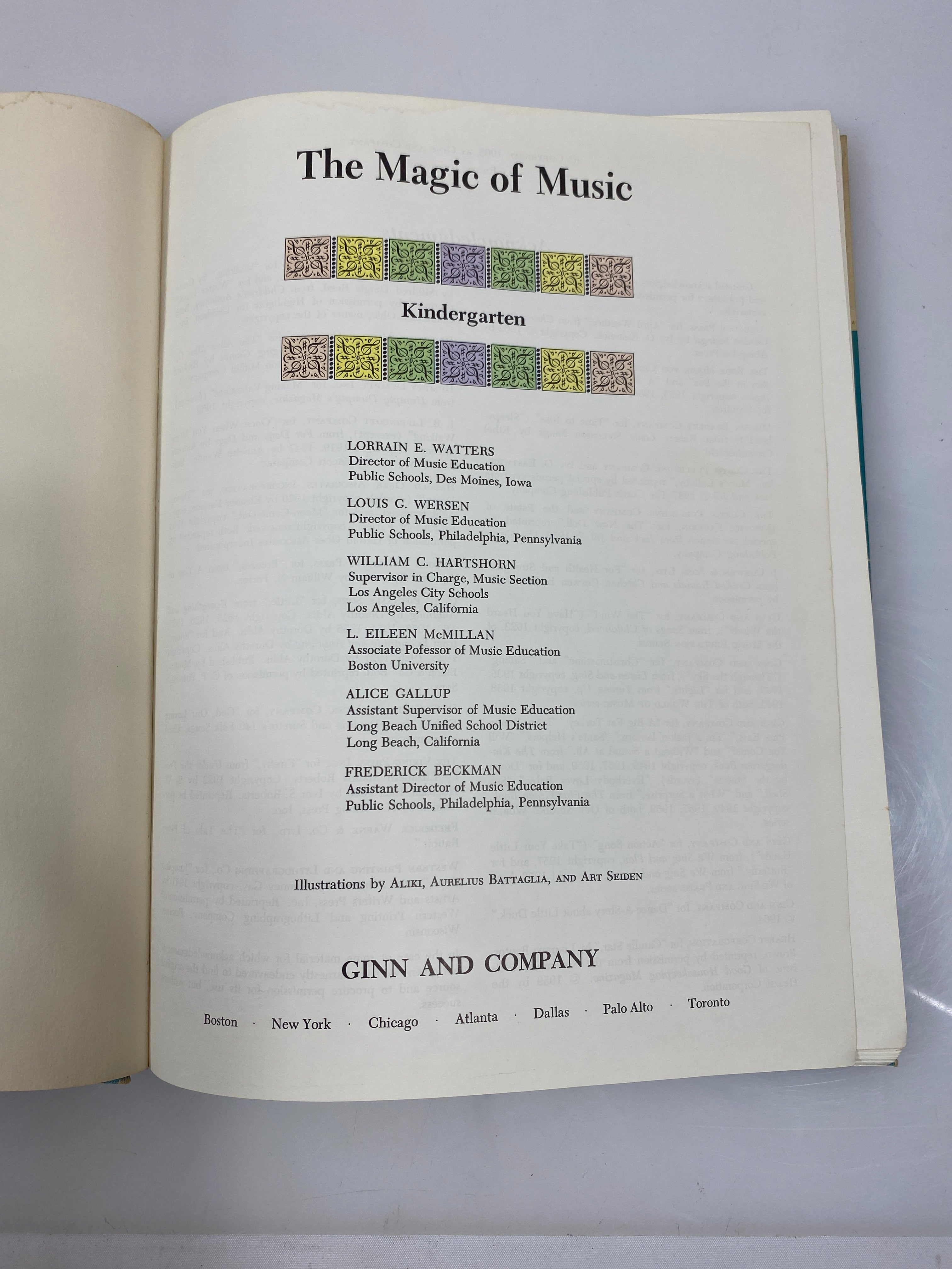 The Magic of Music Kindergarten Ginn and Co. 1965 HC