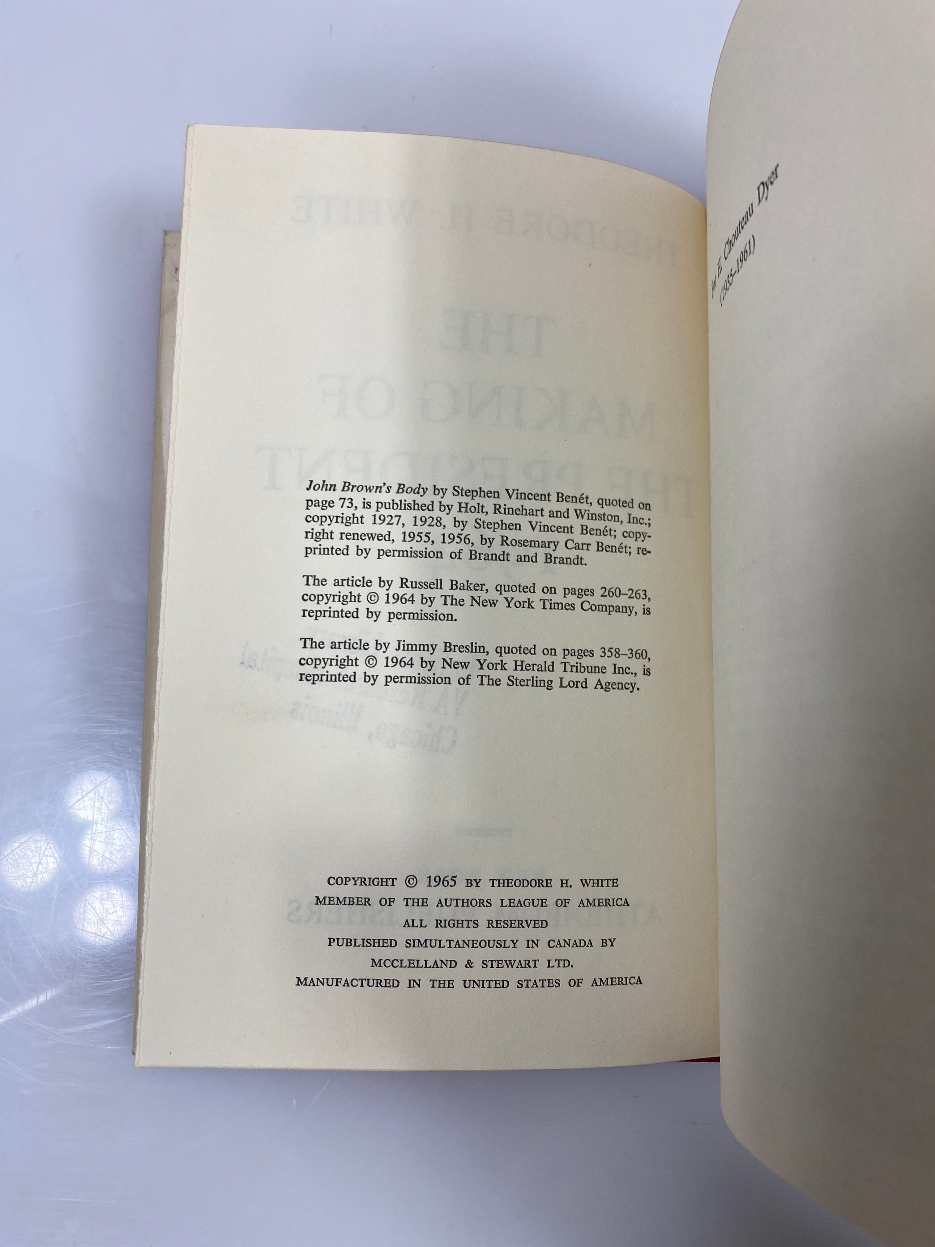 The Making of the President 1964 by White 1965 Ex-library HCDJ