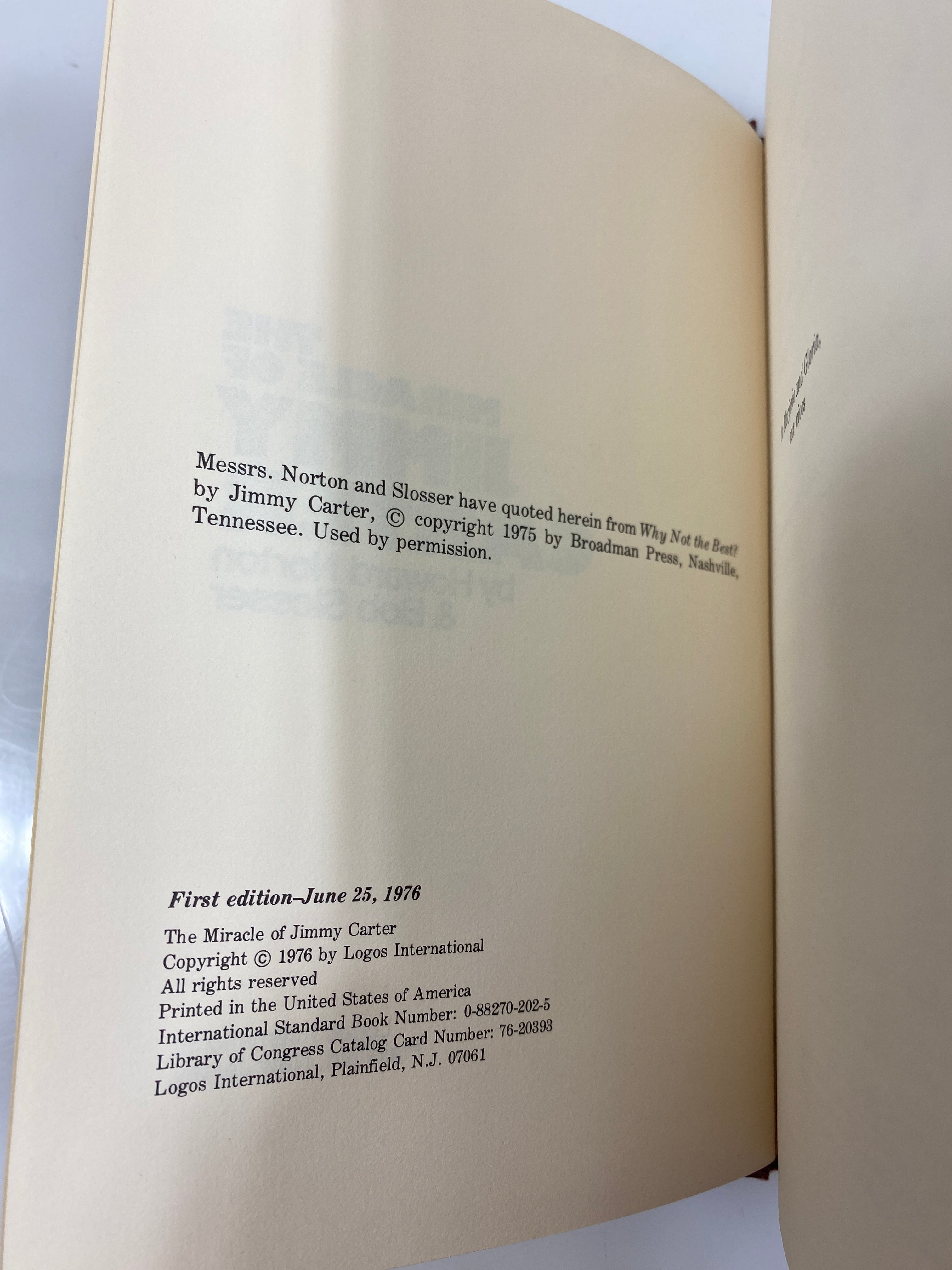 The Miracle of Jimmy Carter by Norton/Slosser 1976 HCDJ