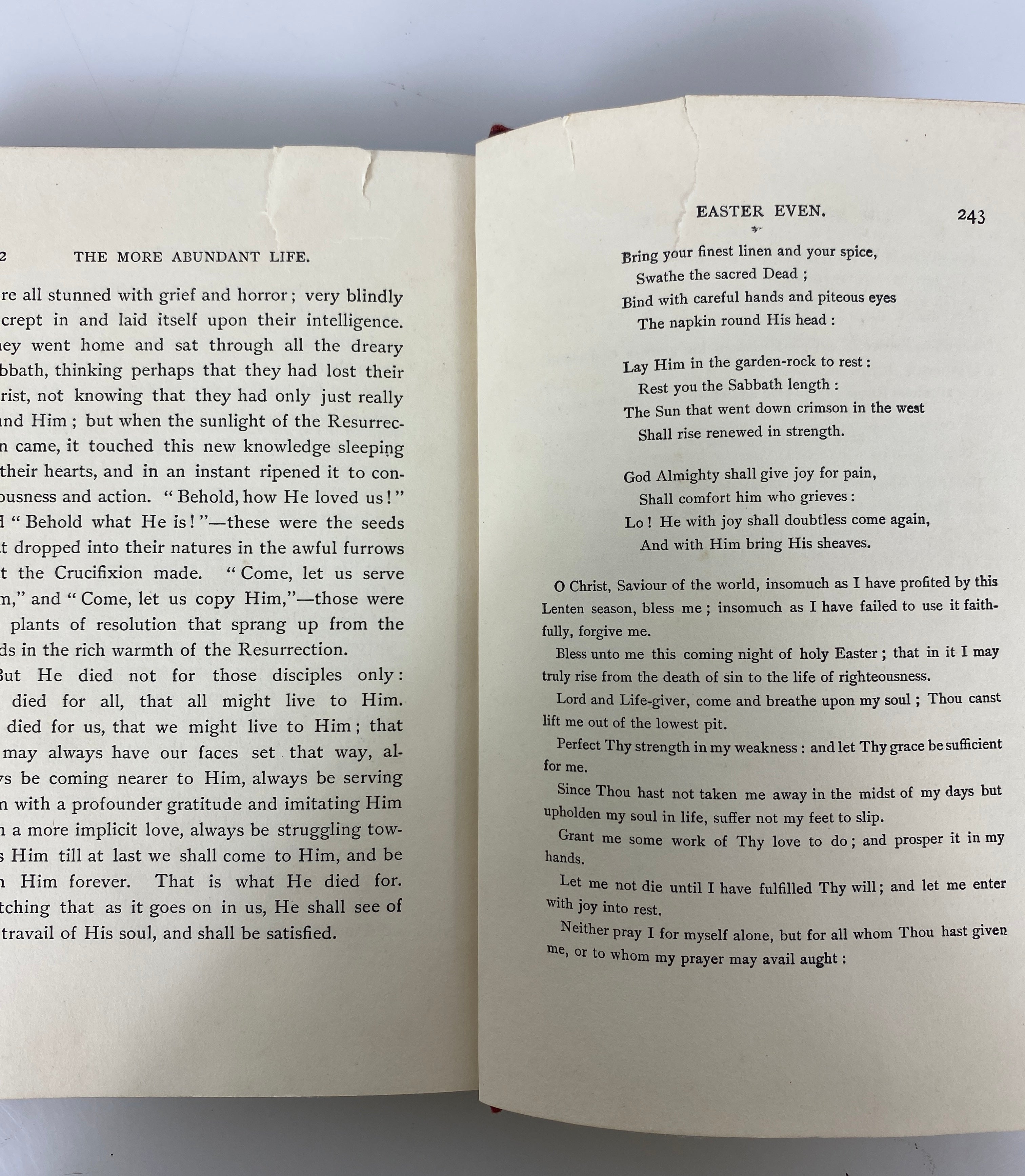 The More Abundant Life Lenten Readings Phillips Brooks 1904 Antique HC
