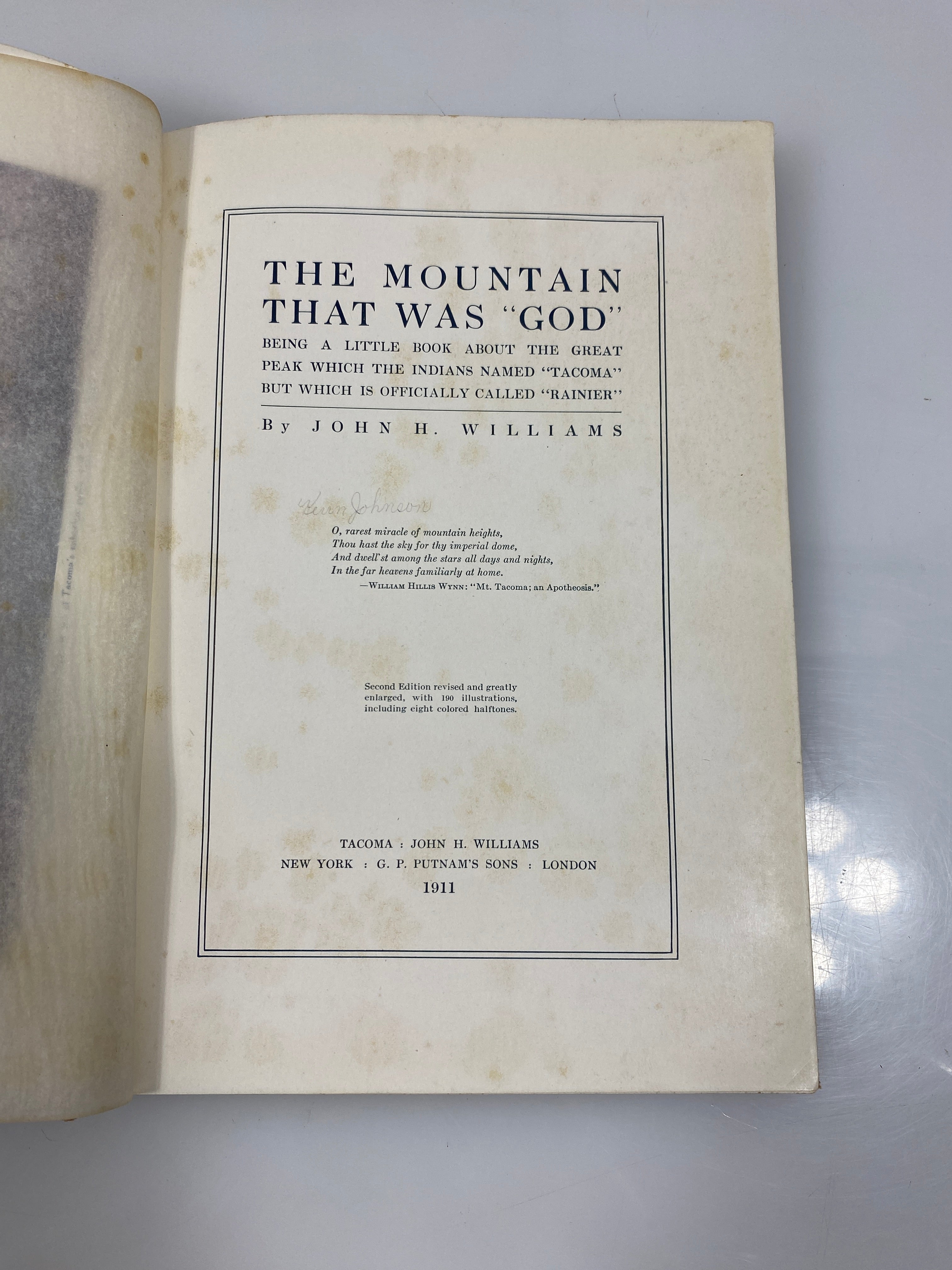 The Mountain That Was "God" by John H. Williams 1911 HC