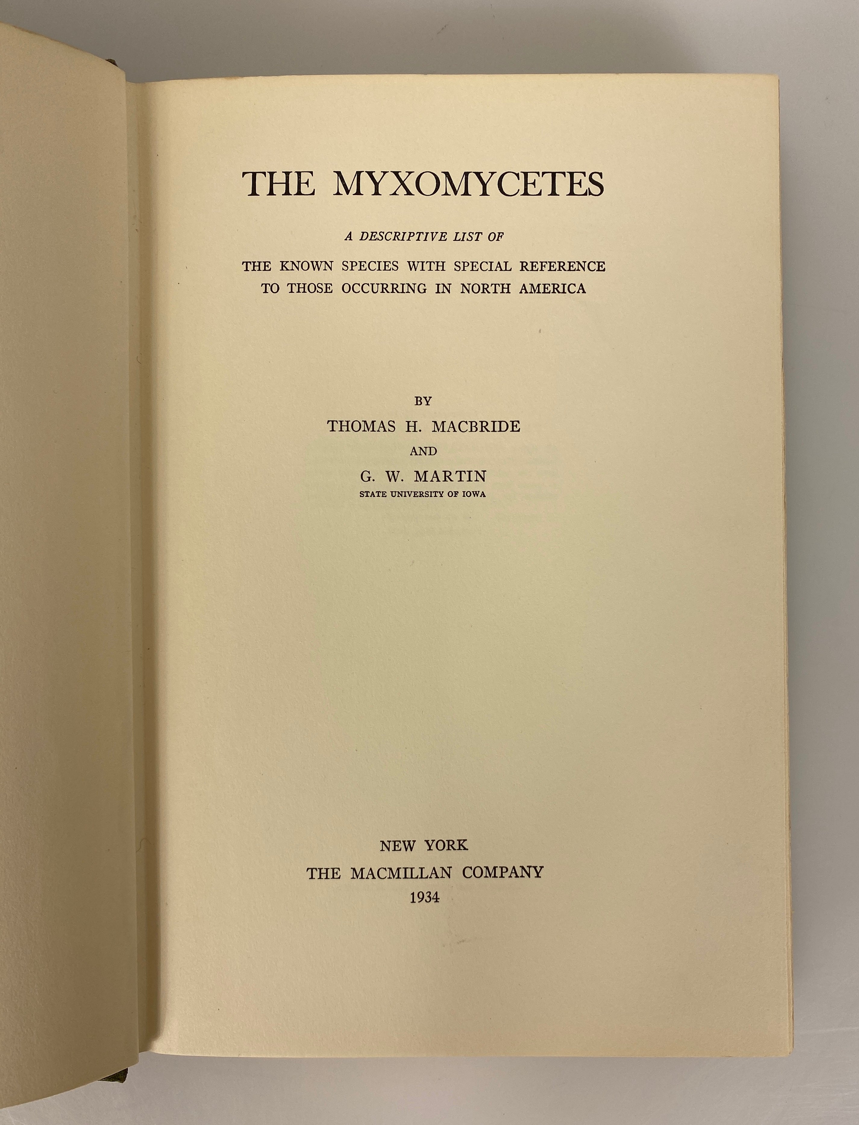 The Myxomycetes by MacBride/Martin Vintage 1934 First Edition HC DJ