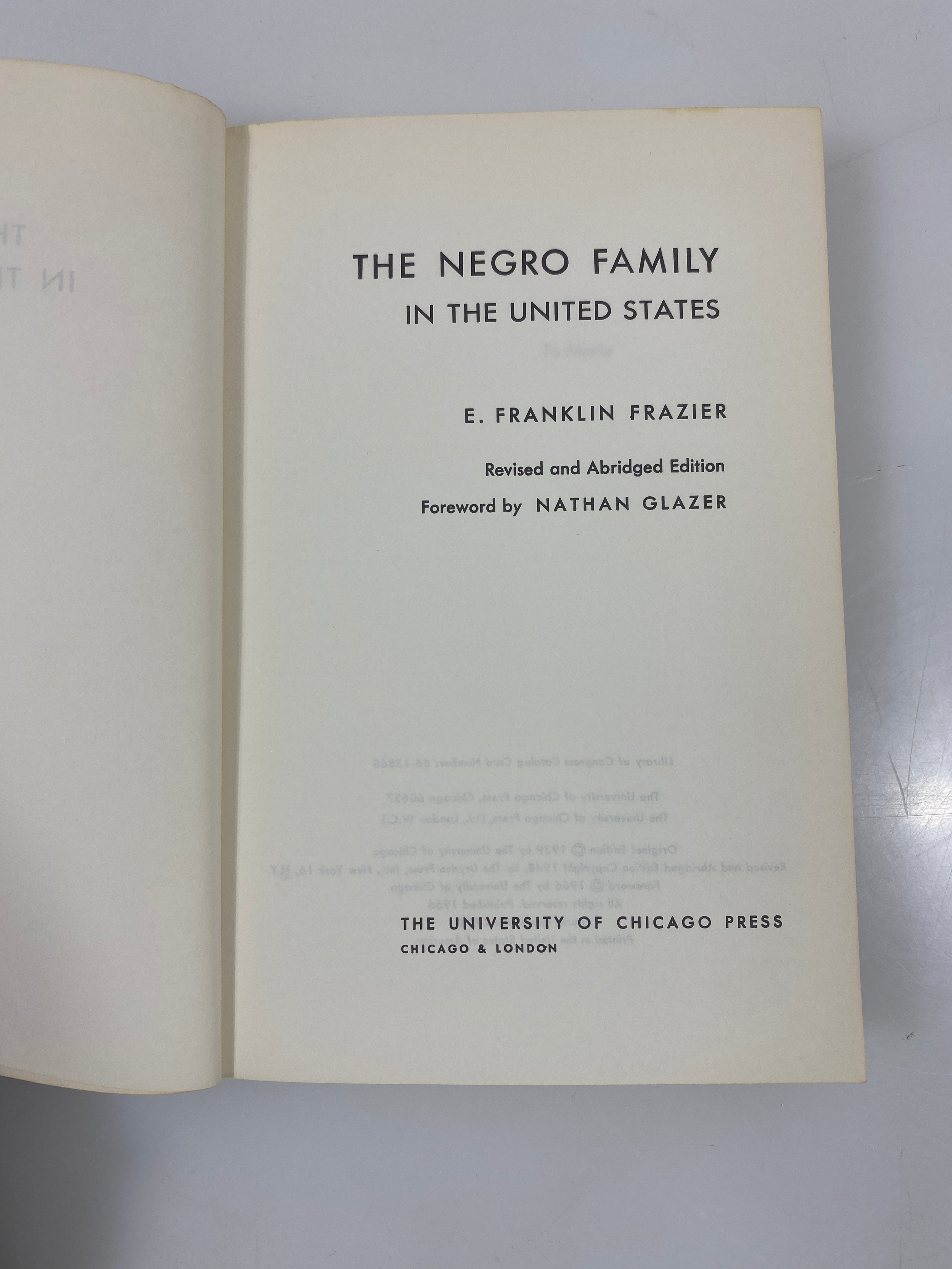 The Negro Family in the U.S. by Frazier 4th Impression 1968 SC