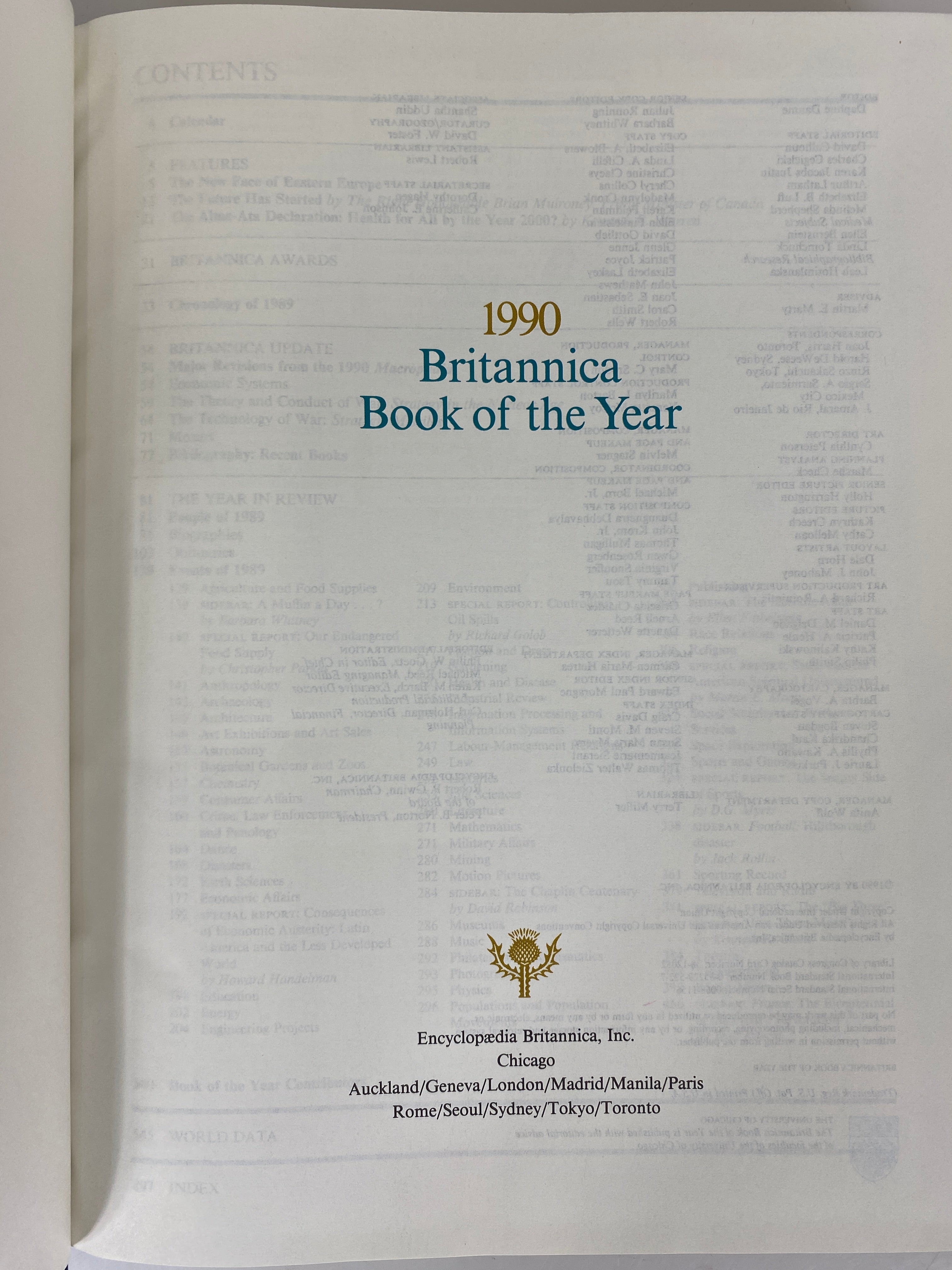 The New Encyclopedia Britannica 15th Ed vol 1-29+2 indx 1989 & 90 annual 1989 HC