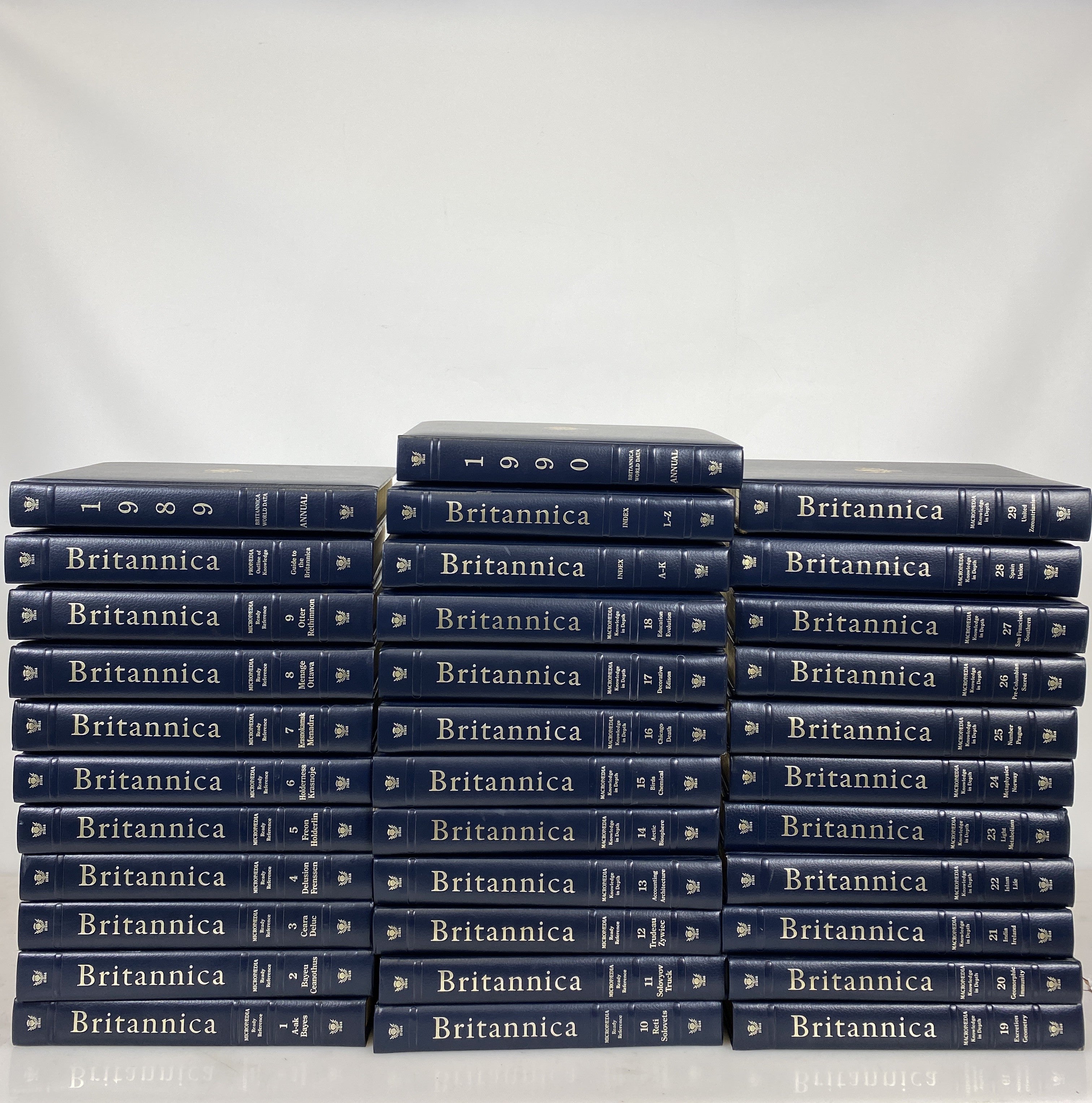 The New Encyclopedia Britannica 15th Ed vol 1-29+2 indx 1989 & 90 annual 1989 HC