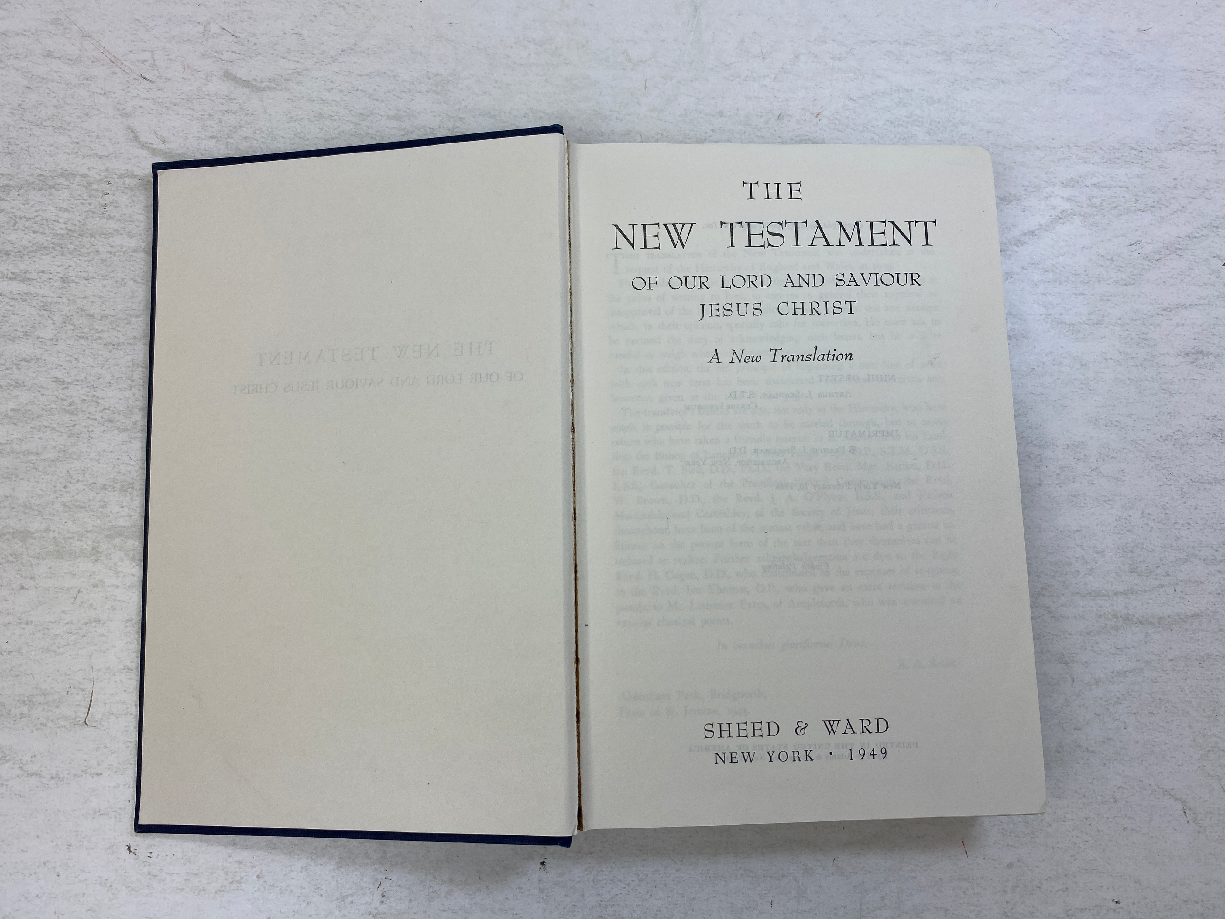 The New Testament: a New Translation Sheed & Ward 1944 HC