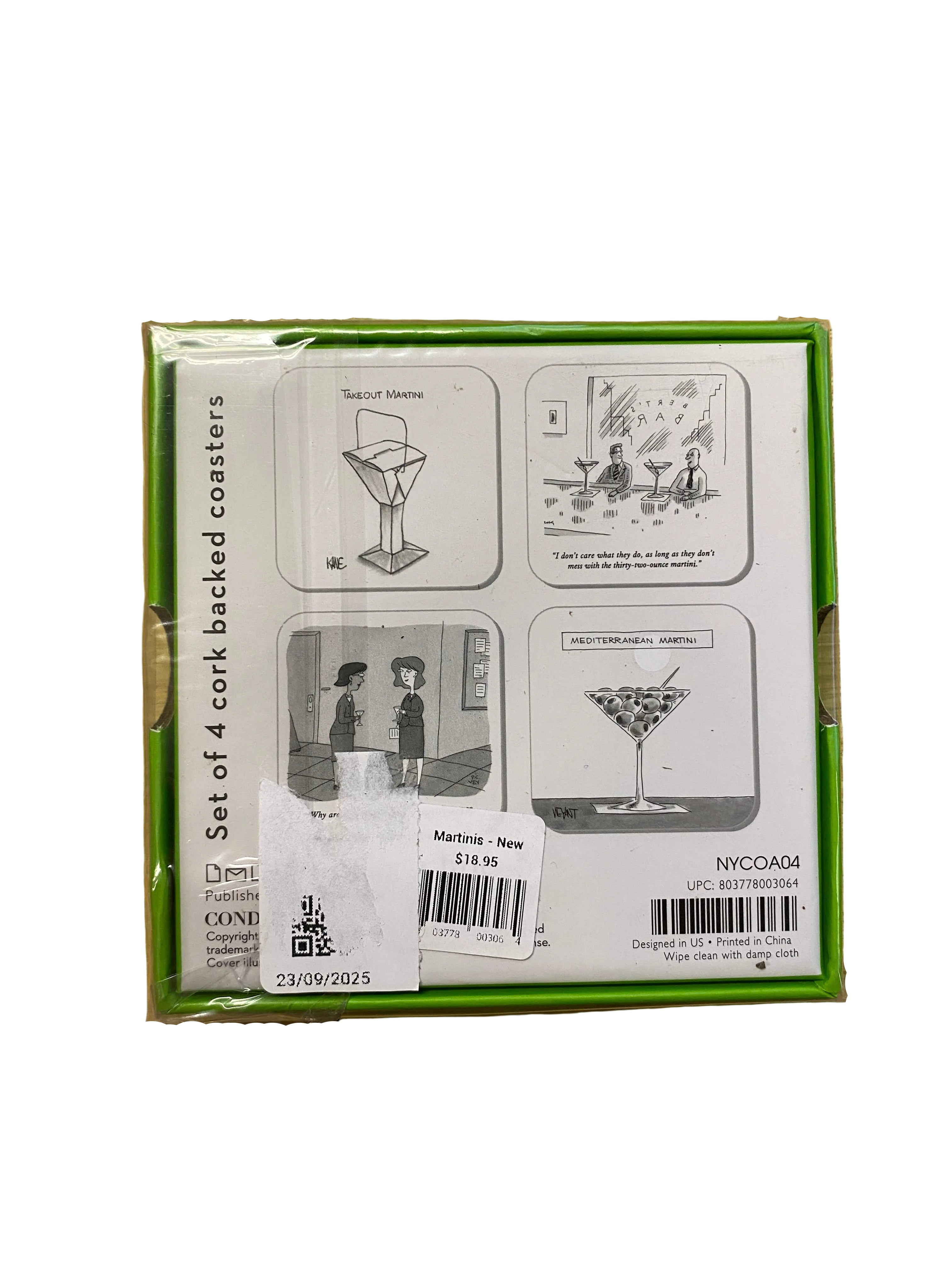 The New Yorker Martinis Coasters Set of 4