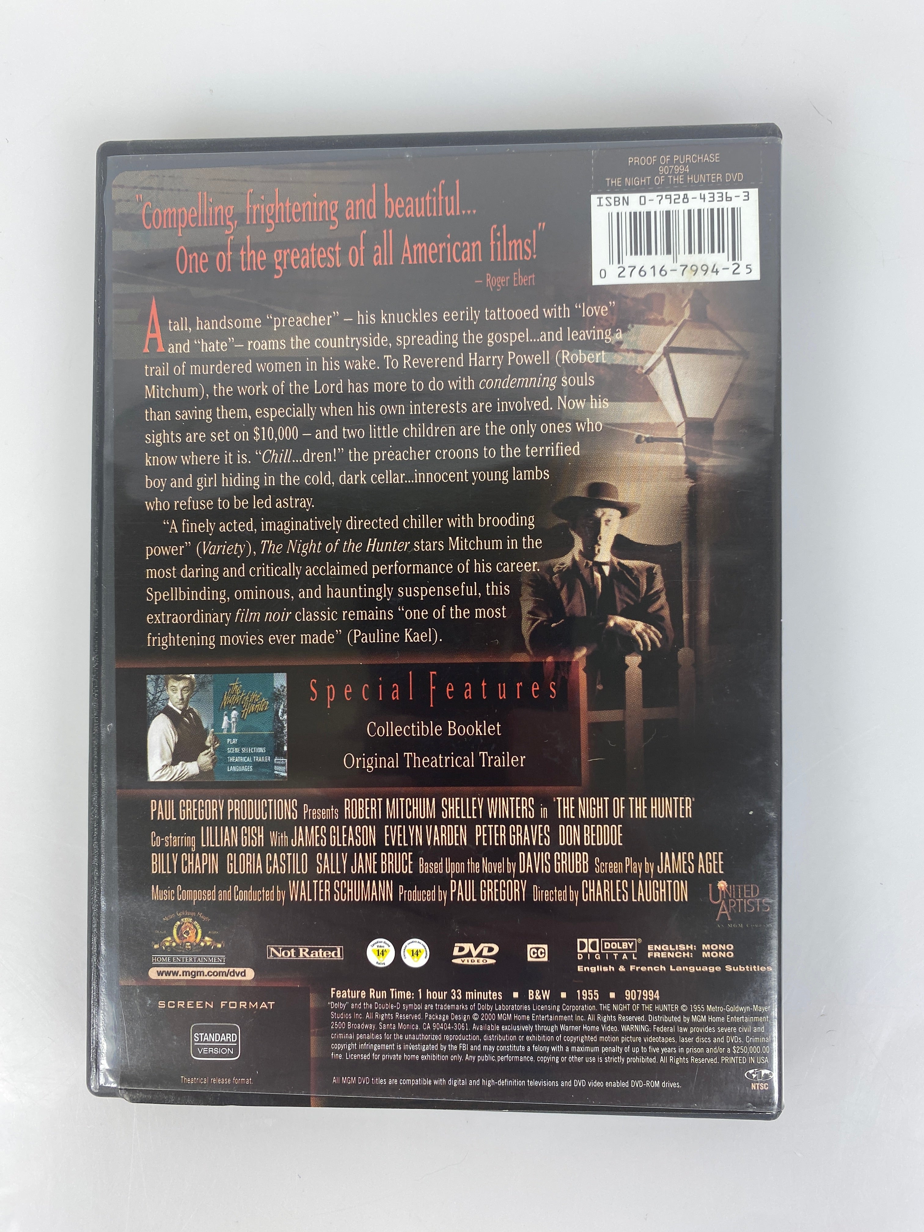 The Night of the Hunter DVD 1955