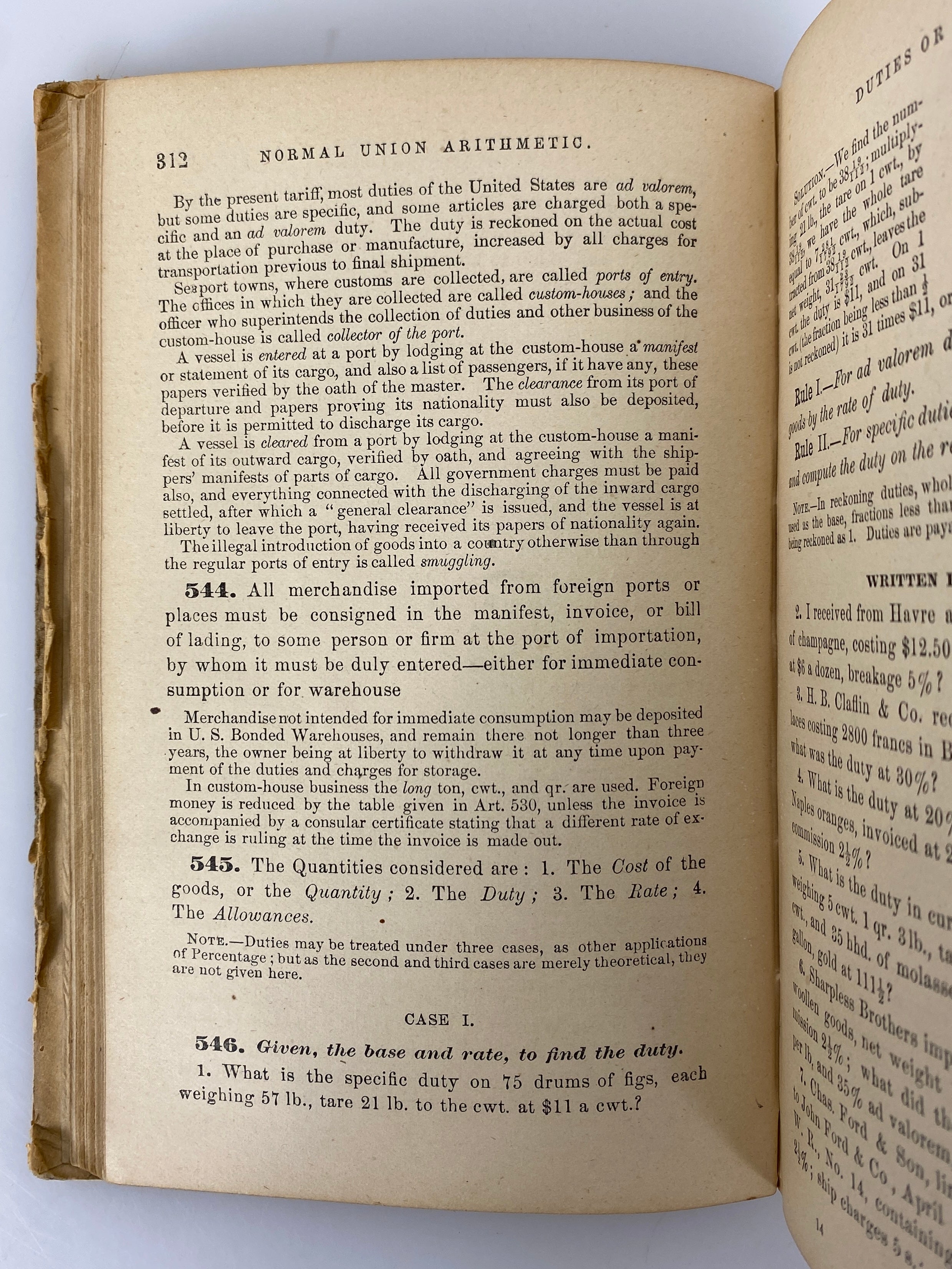 The Normal Union Arithmetic Part III by Edward Brooks 1877 Antique HC