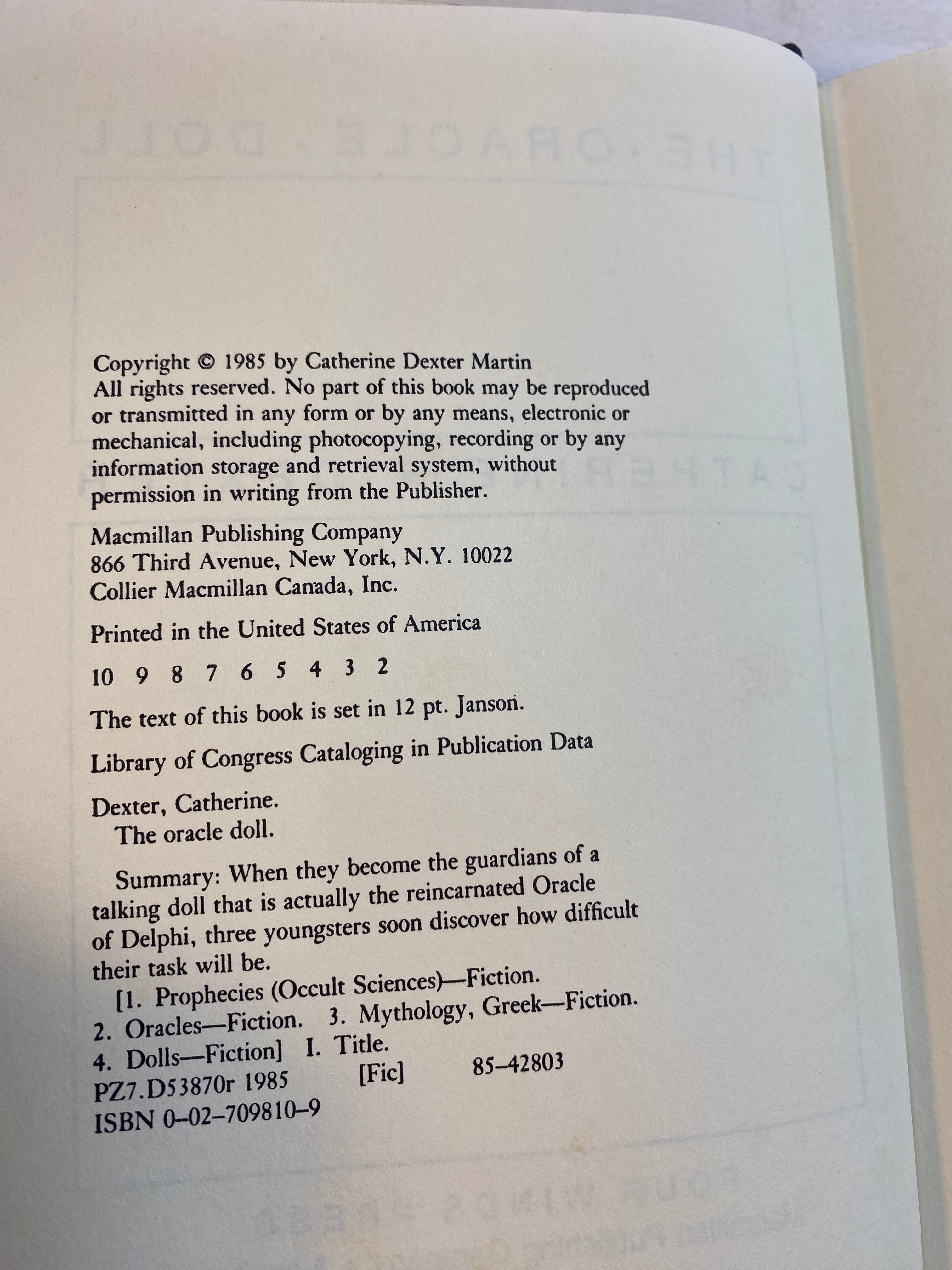 The Oracle Doll Catherine Dexter HCDJ 1985