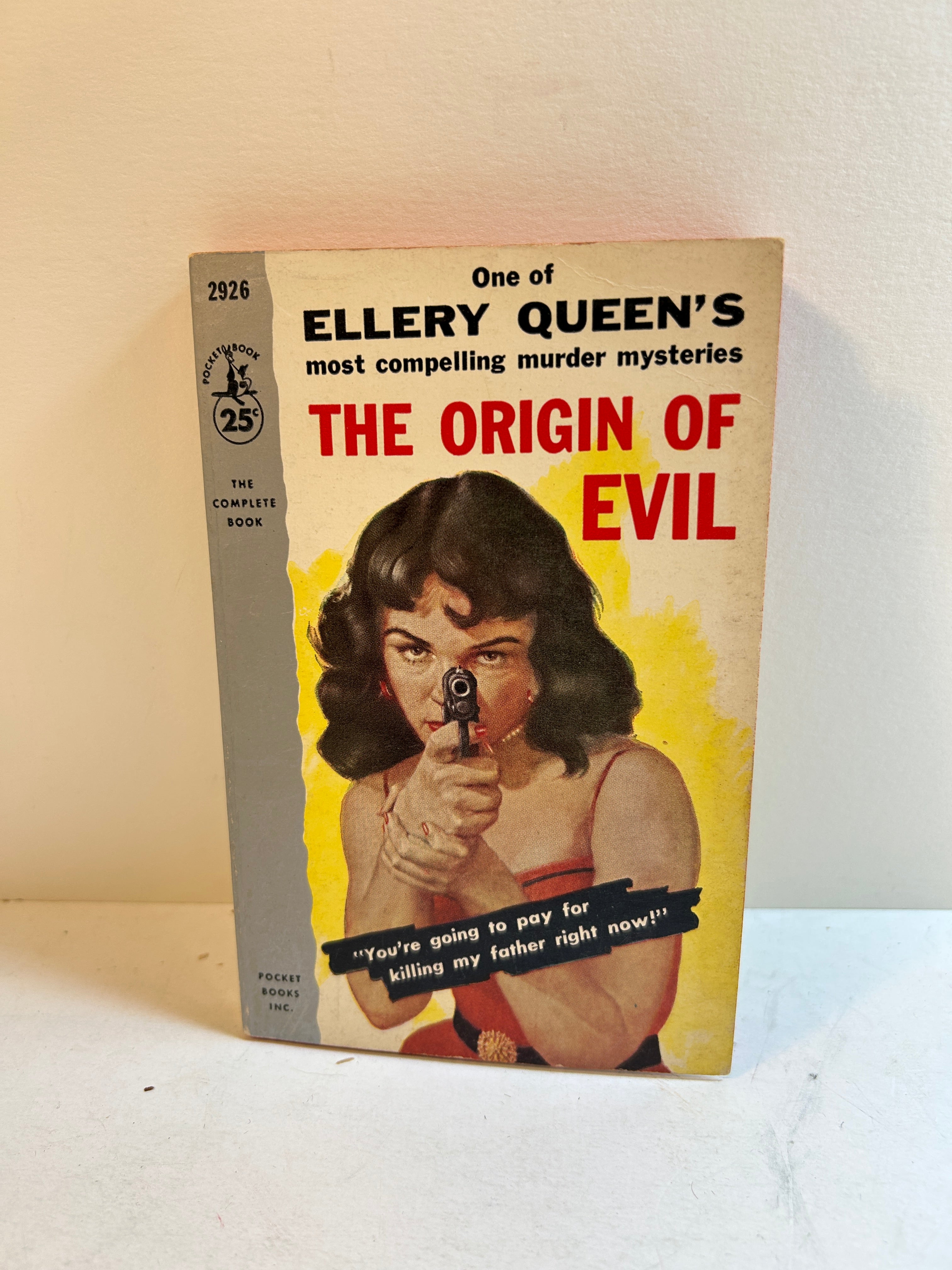 The Origin of Evil by Ellery Queen 4th Printing Pocket Book 1957 SC