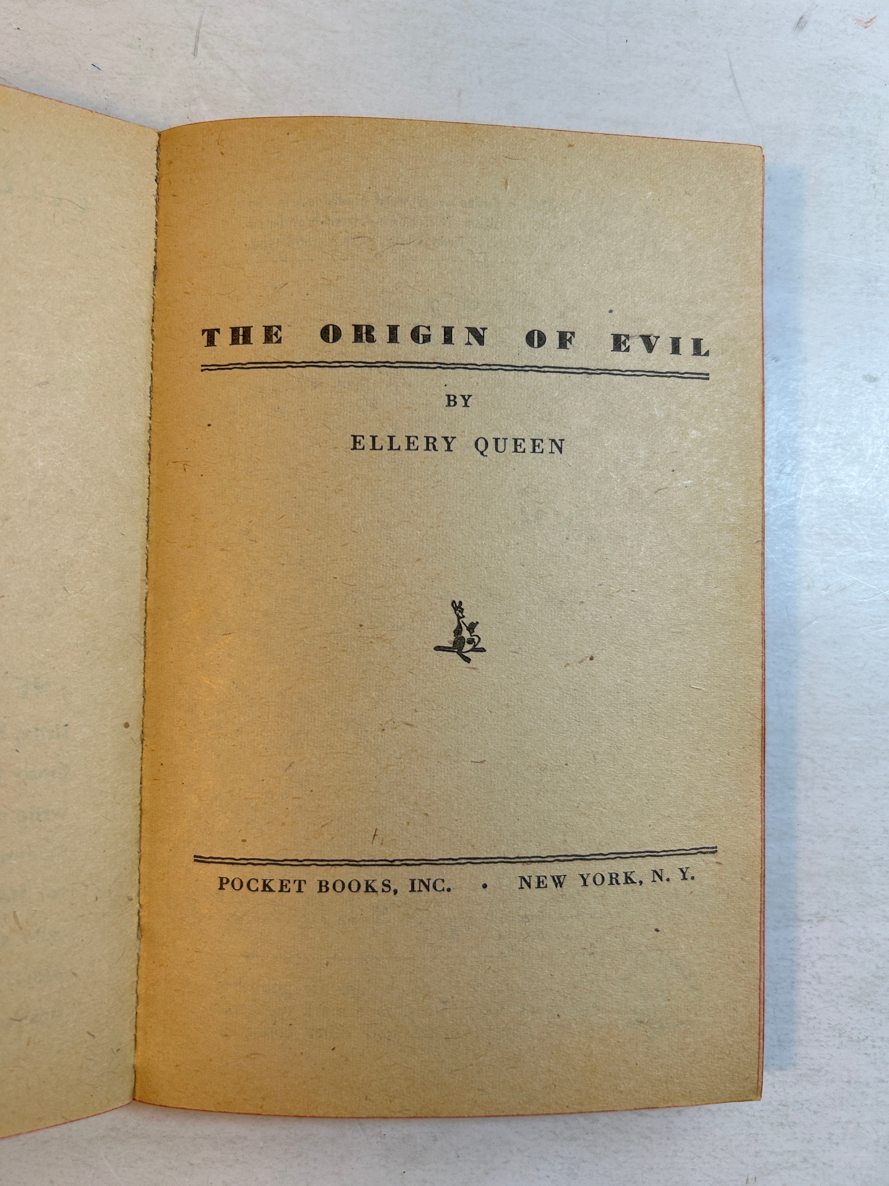 The Origin of Evil by Ellery Queen 4th Printing Pocket Book 1957 SC