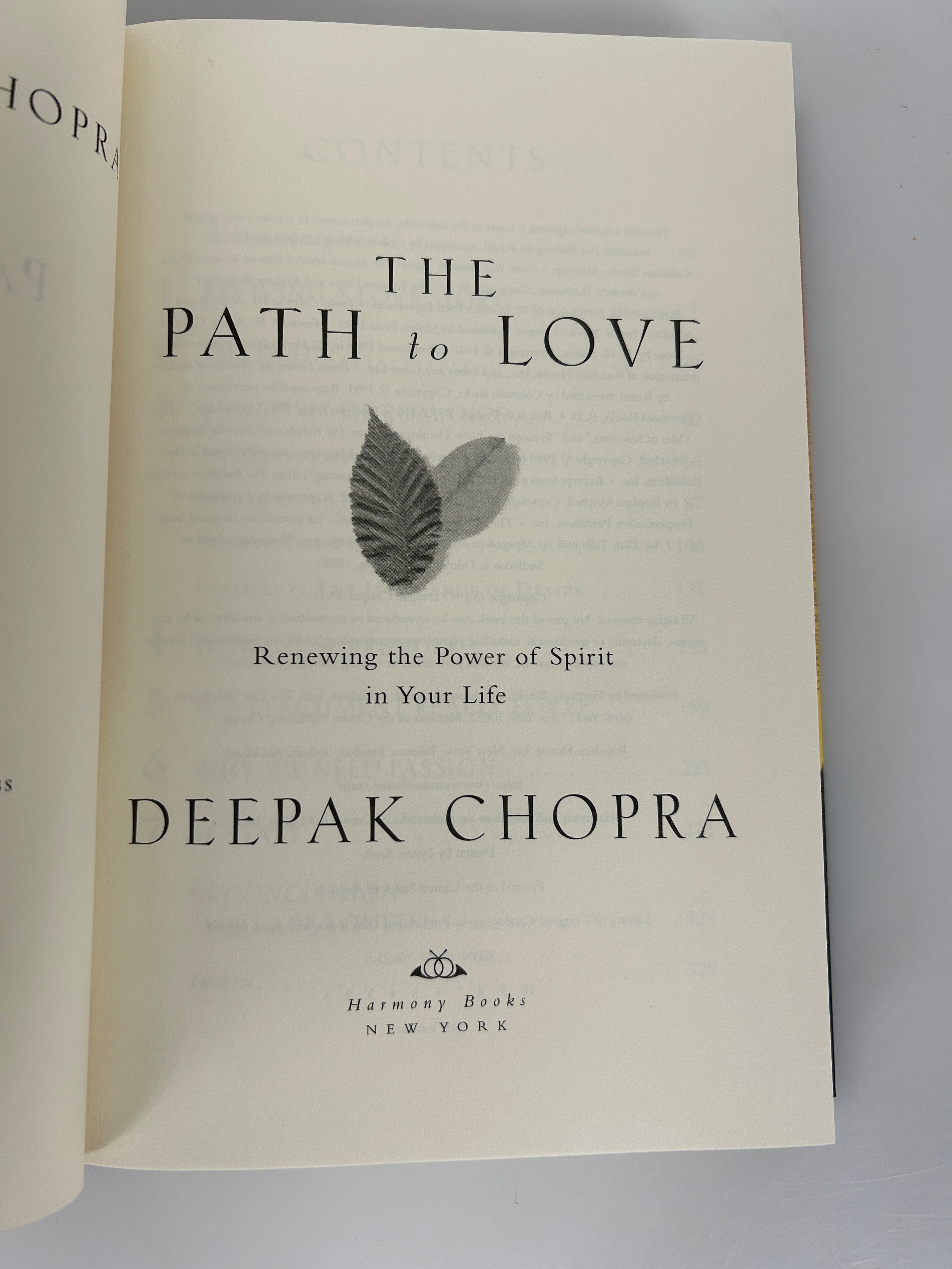 The Path to Love  Deepak Chopra 1st Edition HCDJ