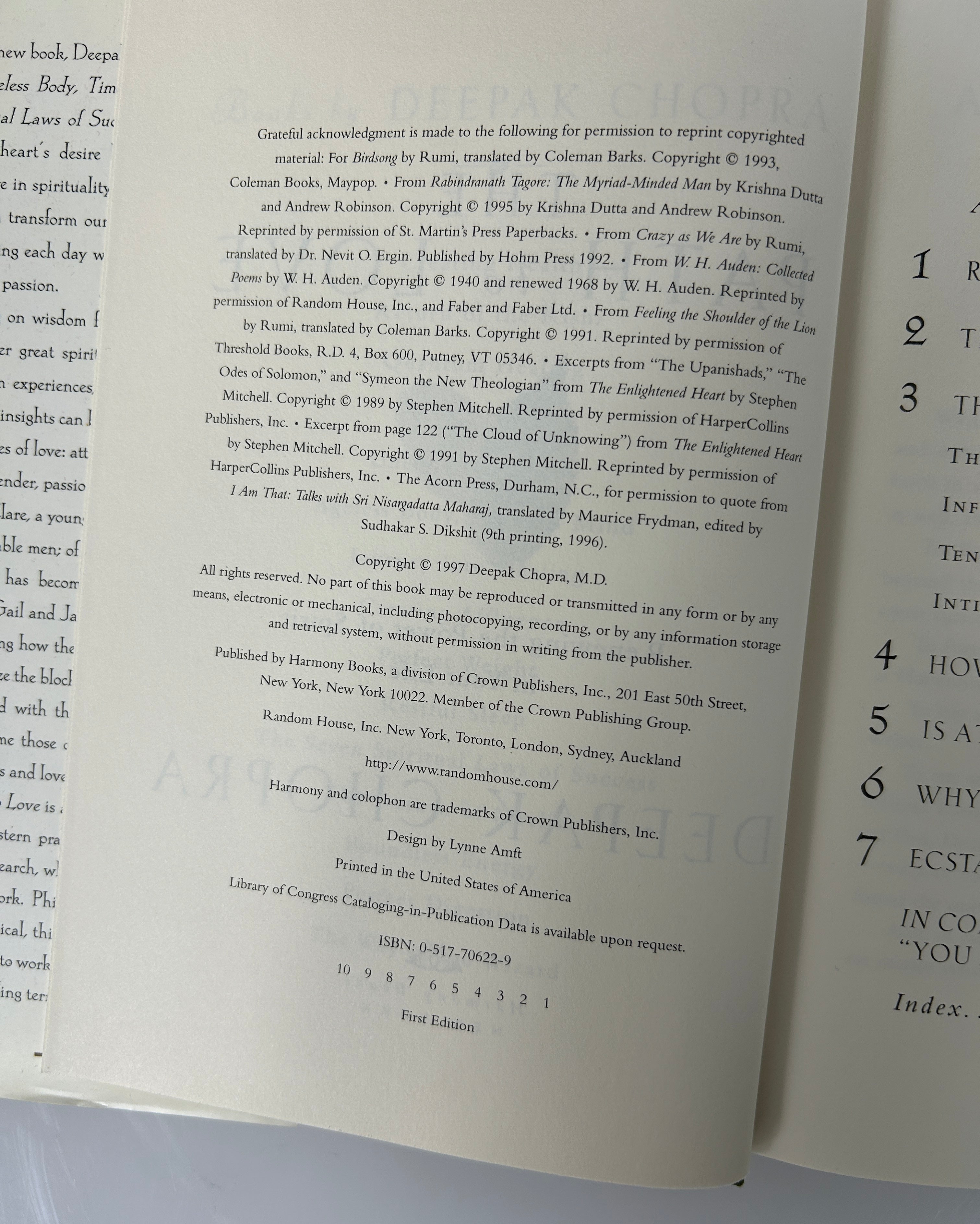The Path to Love  Deepak Chopra 1st Edition HCDJ