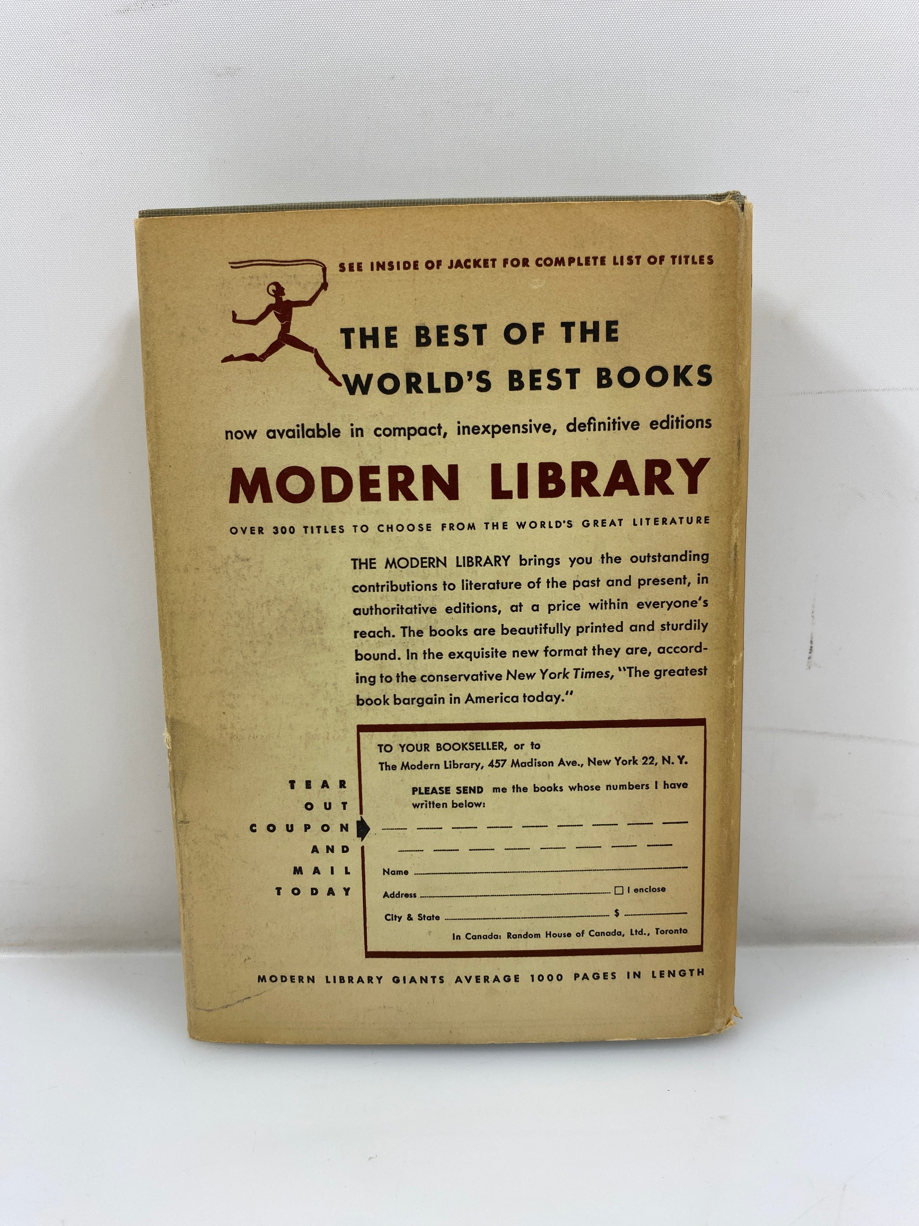 The Philosophy of Spinoza The Modern Library 1954 HCDJ