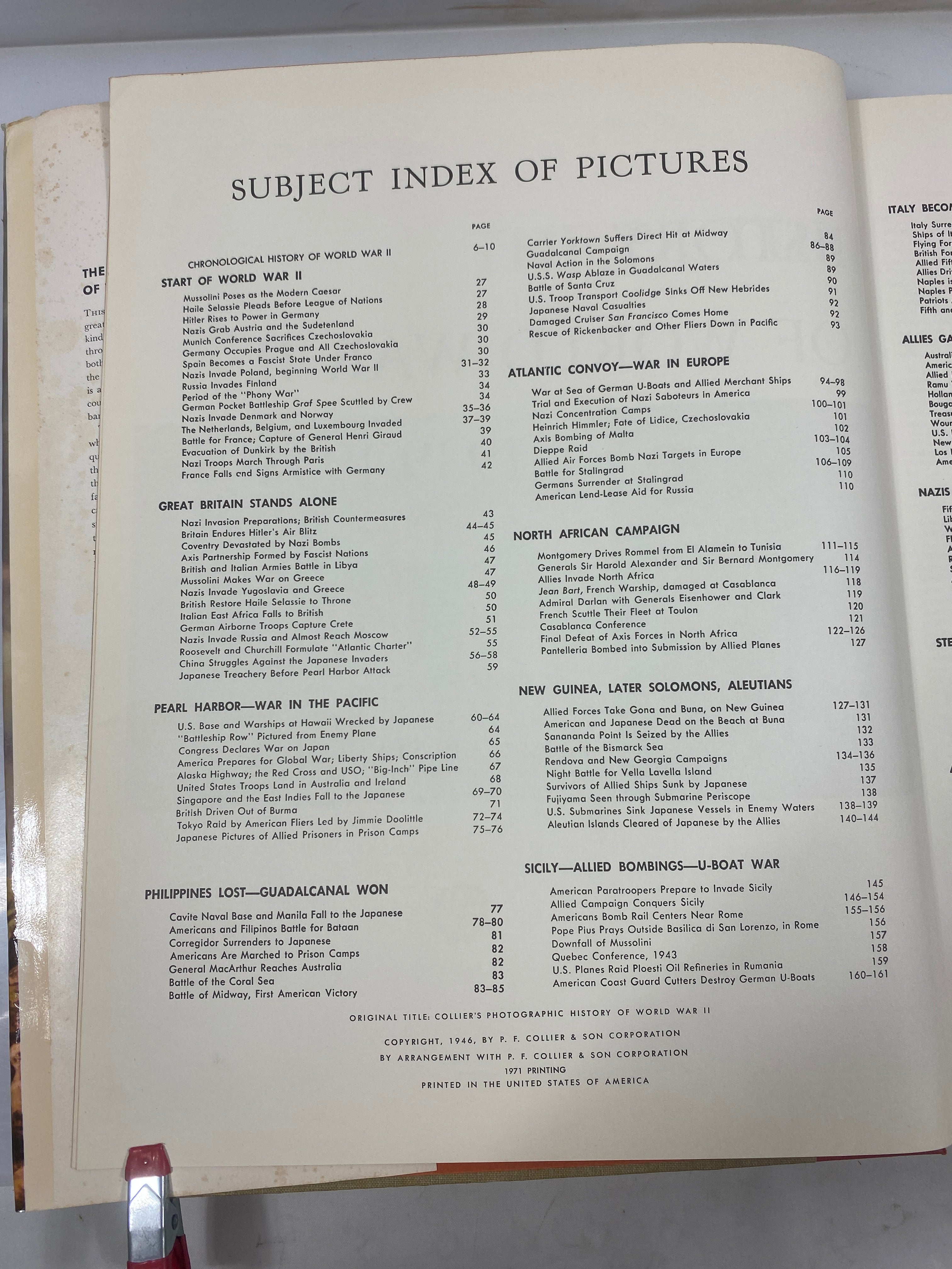 The Picture History of WWII 1971 HCDJ