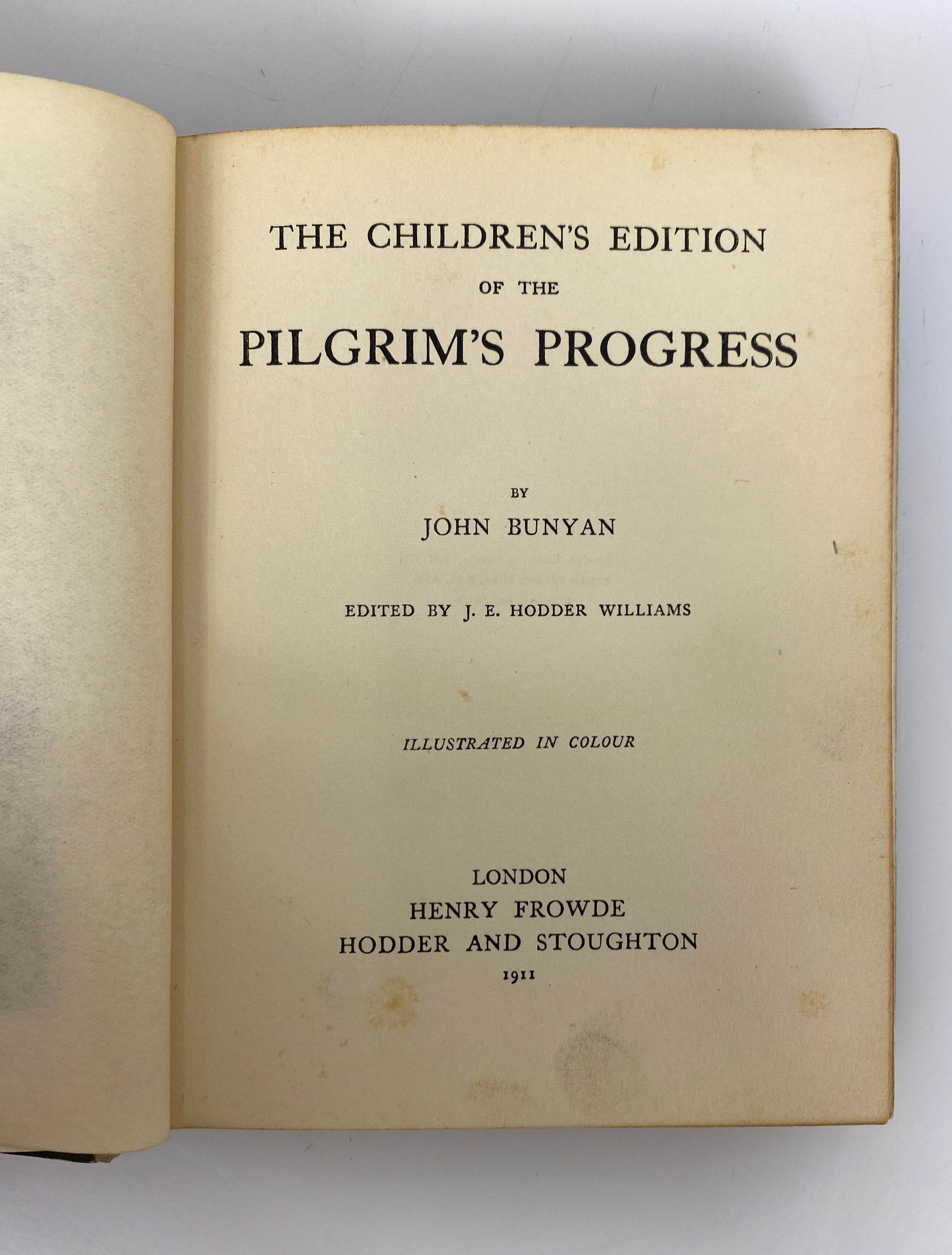 The Pilgrim's Progress John Bunyan Children's Edition 1911 Antique HC