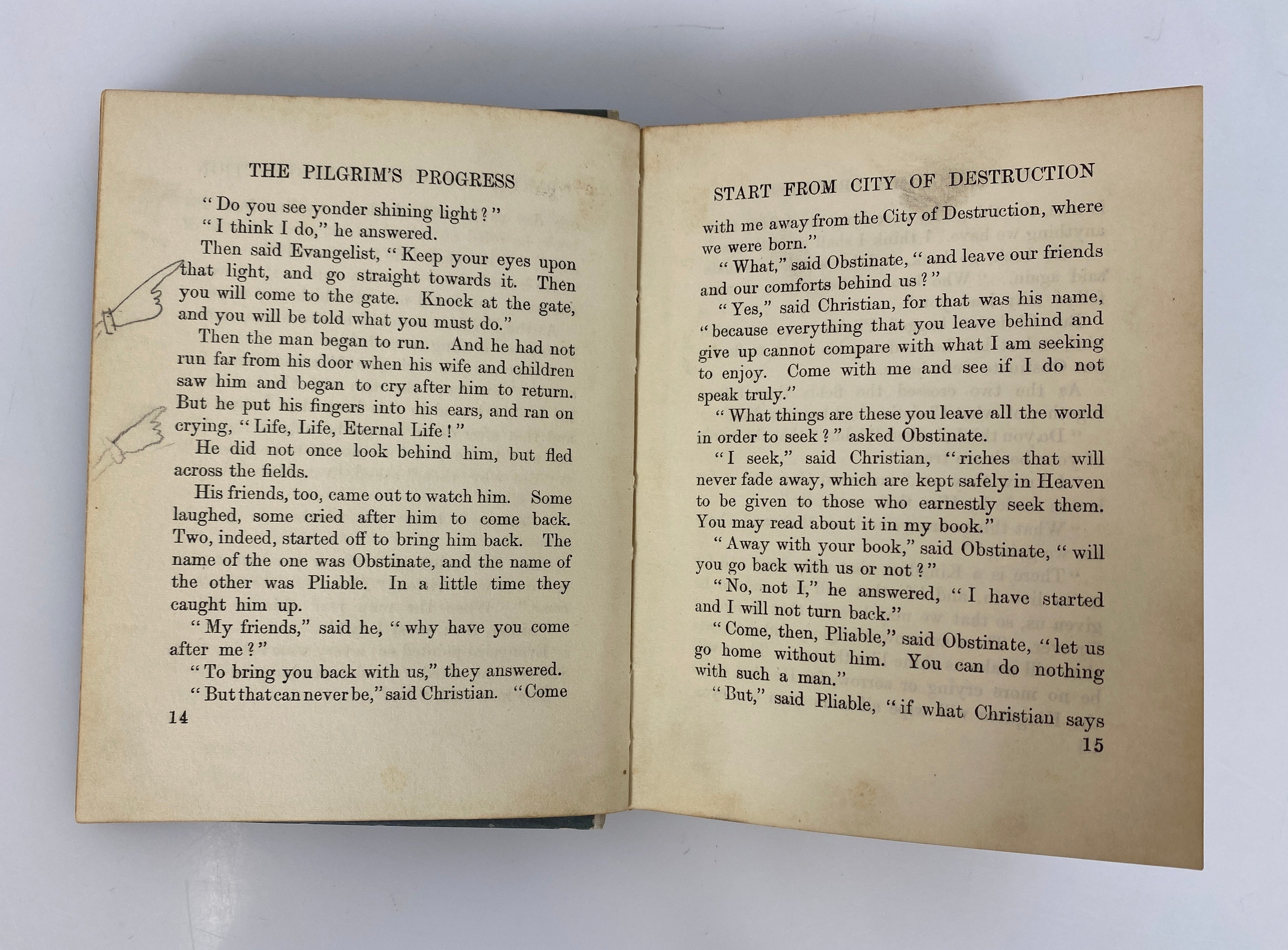 The Pilgrim's Progress John Bunyan Children's Edition 1911 Antique HC
