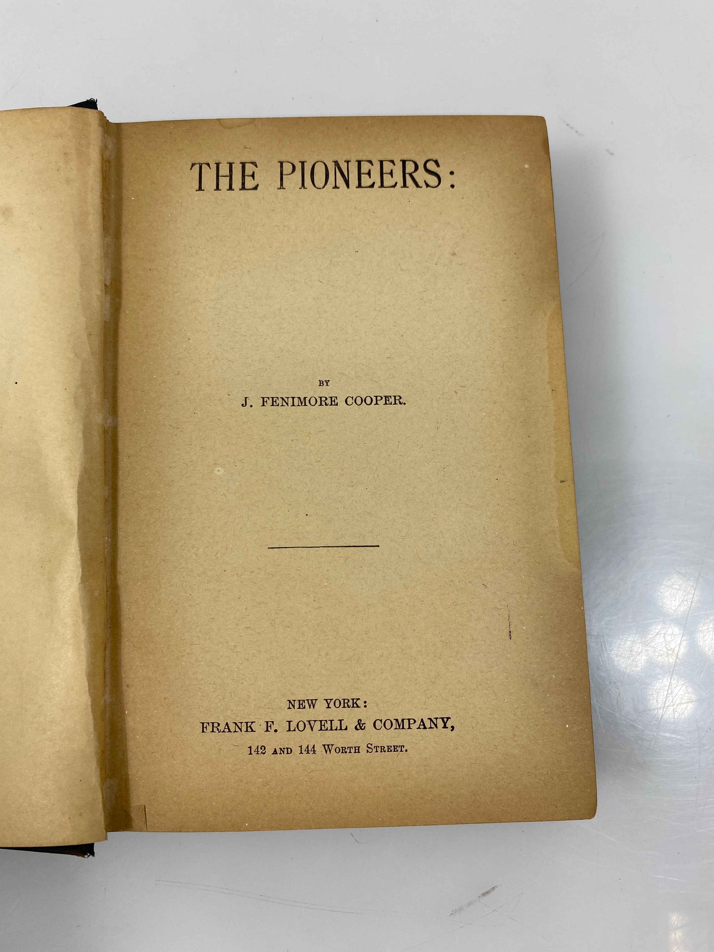 The Pioneers by Fenimore Cooper c1880's Antique HC