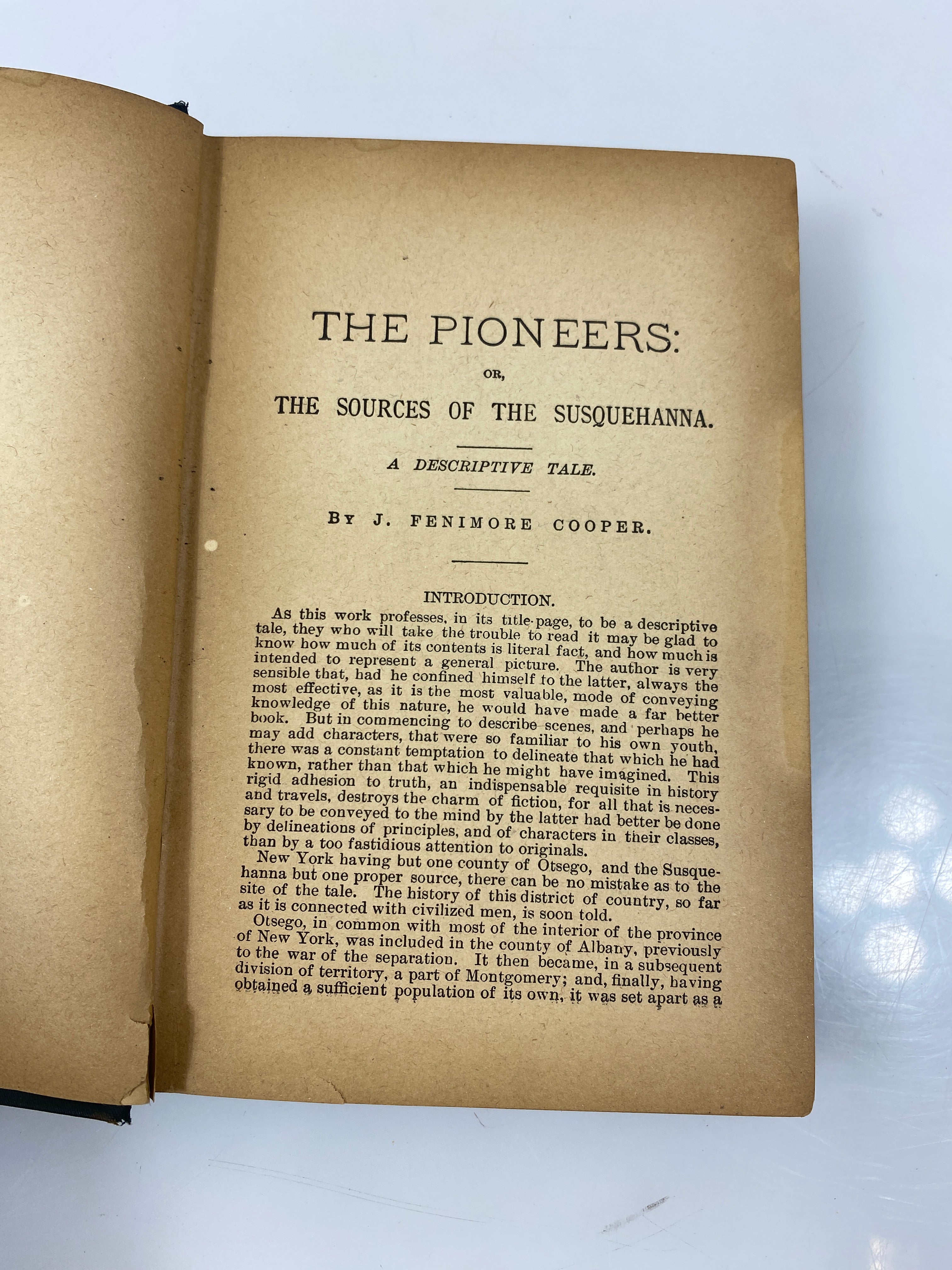 The Pioneers by Fenimore Cooper c1880's Antique HC