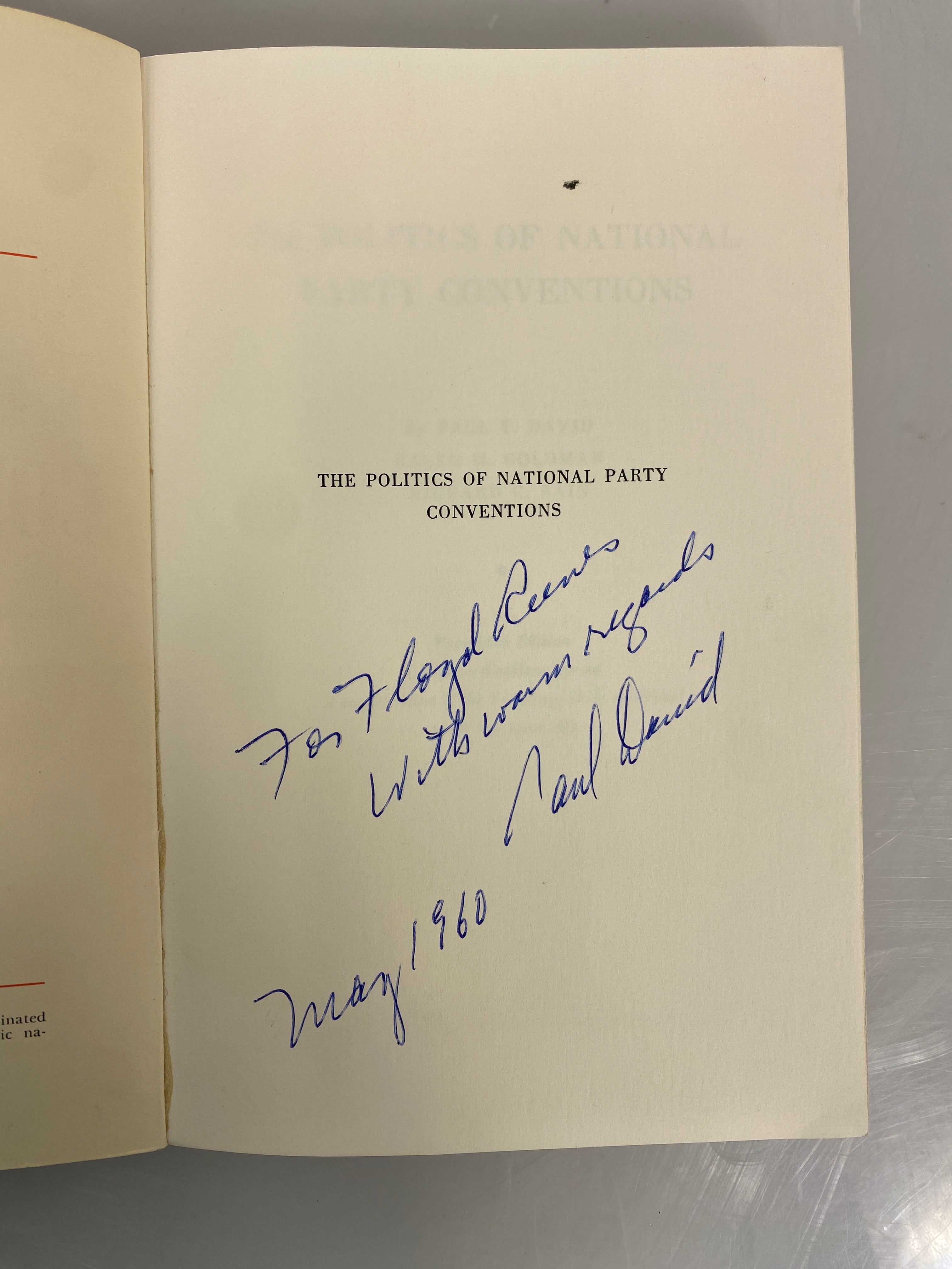 The Politics of National Party Conventions 1960 Signed Vintage SC