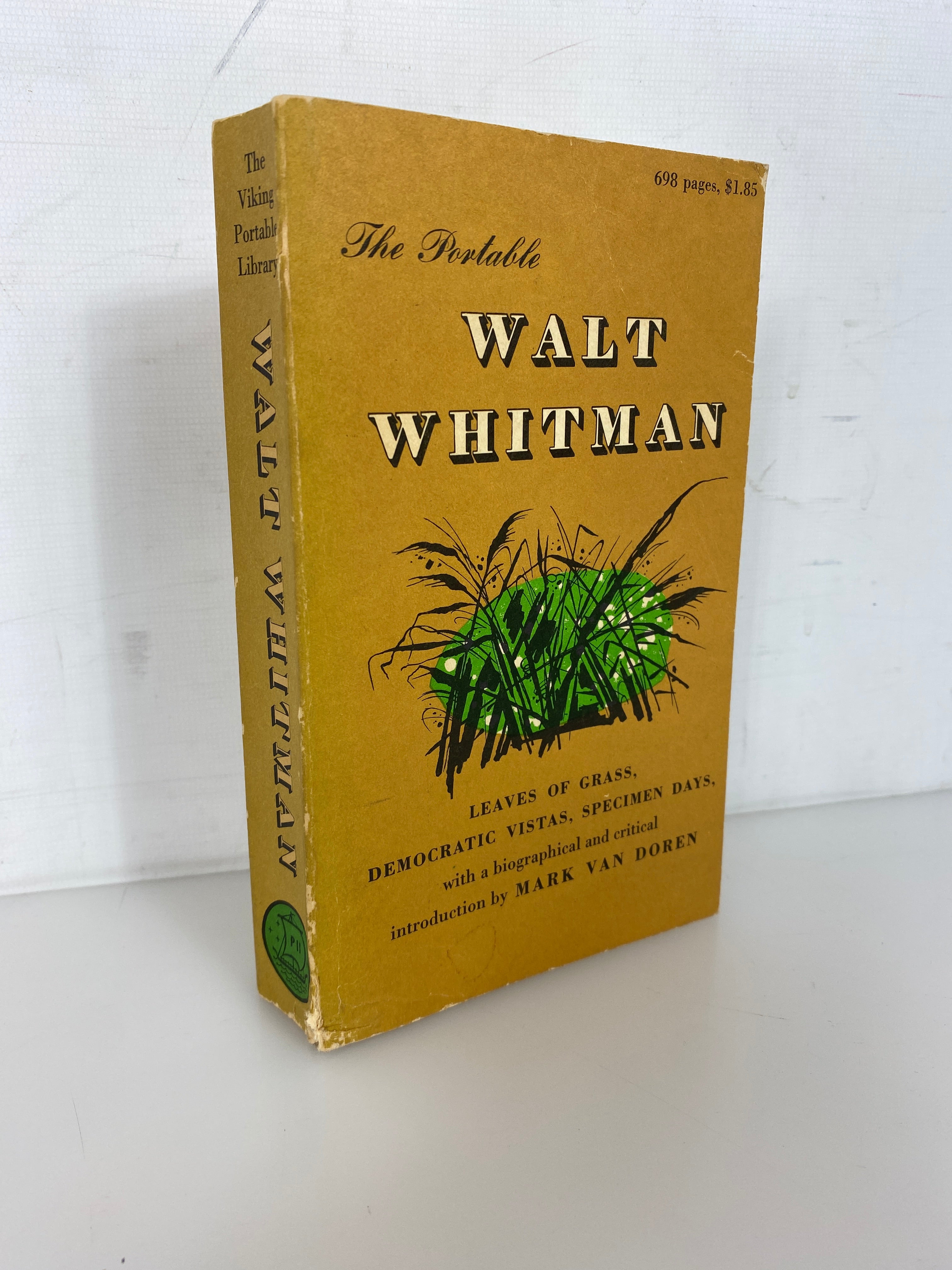 The Portable Walt Whitman by Van Doren 1966 11th Printing Vintage SC