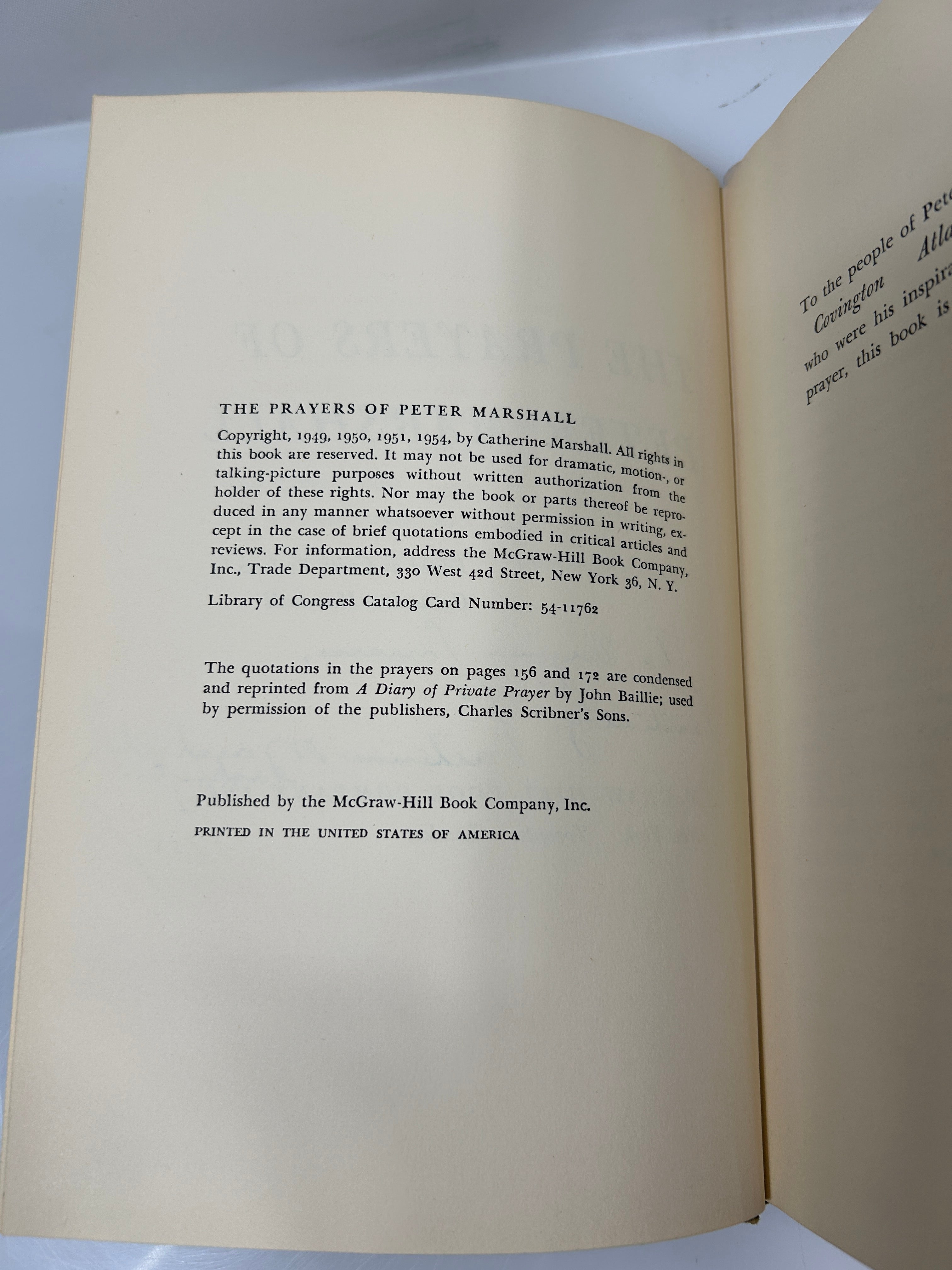 The Prayers of Peter Marshall editor Catherine Marshall Ex-Lib *signed* 1954 HC