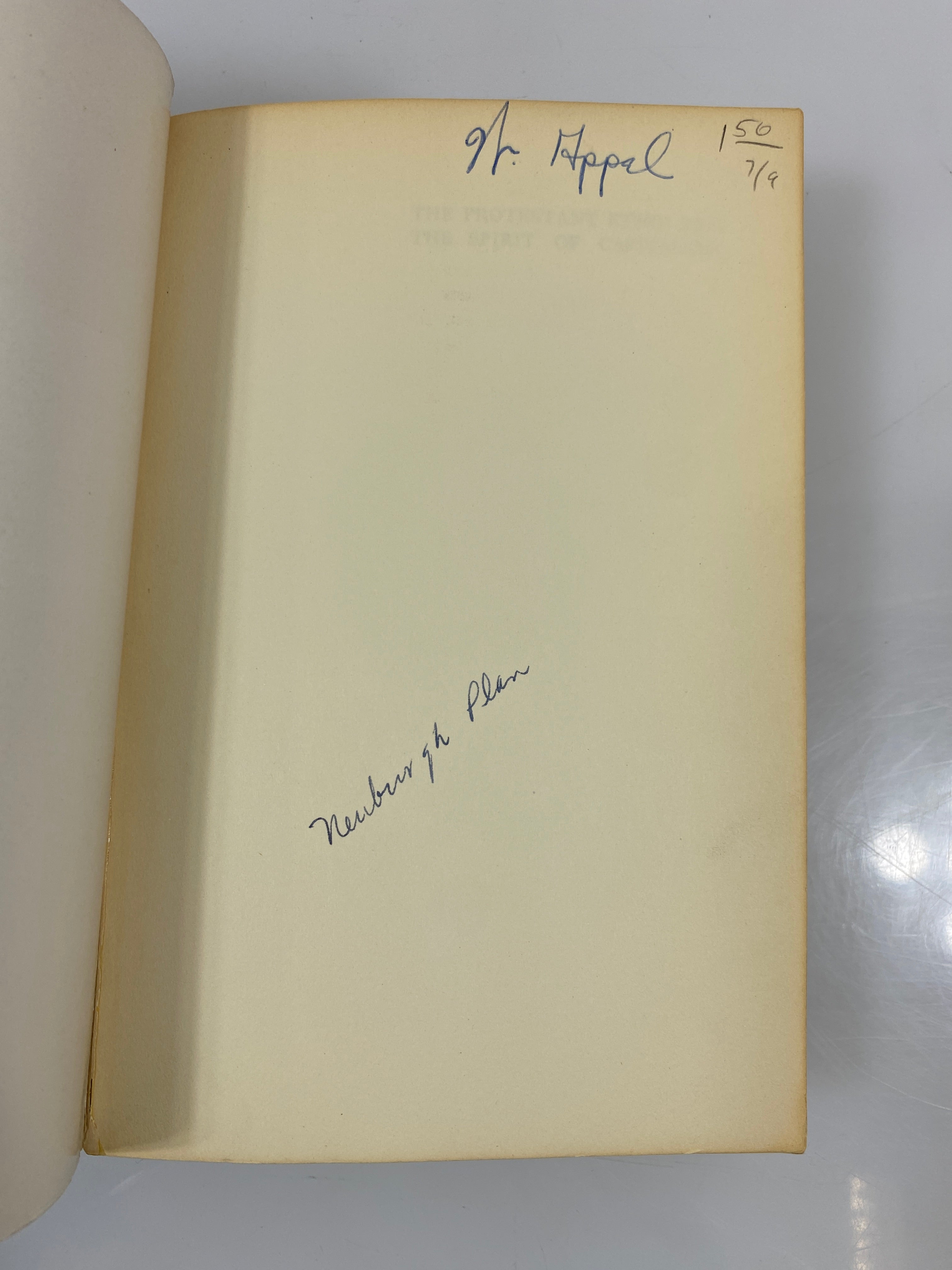 The Protestant Ethic and the Spirit of Capitalism by Weber 1958 SC