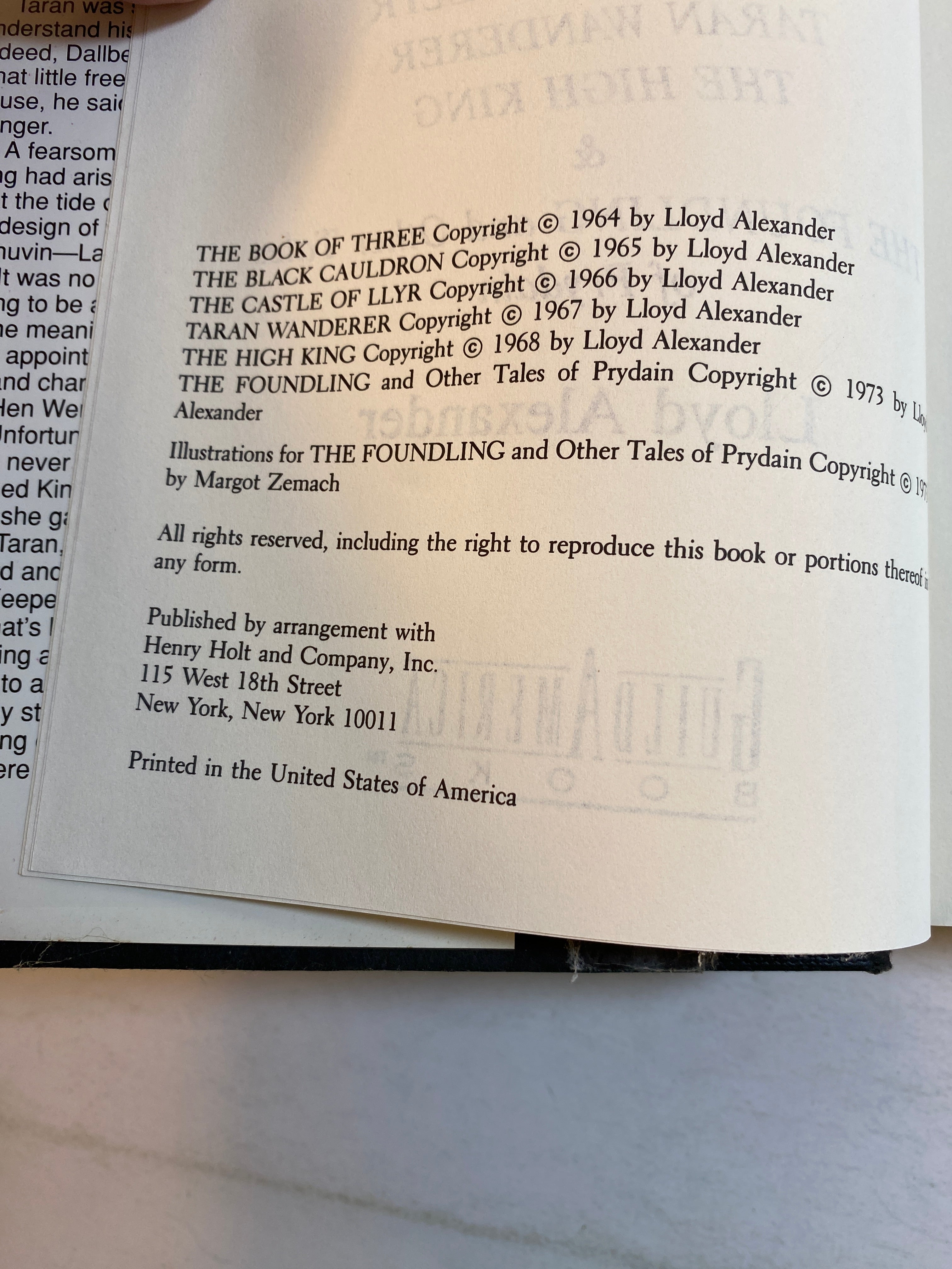 The Prydain Chronicles Lloyd Alexander HCDJ 1973