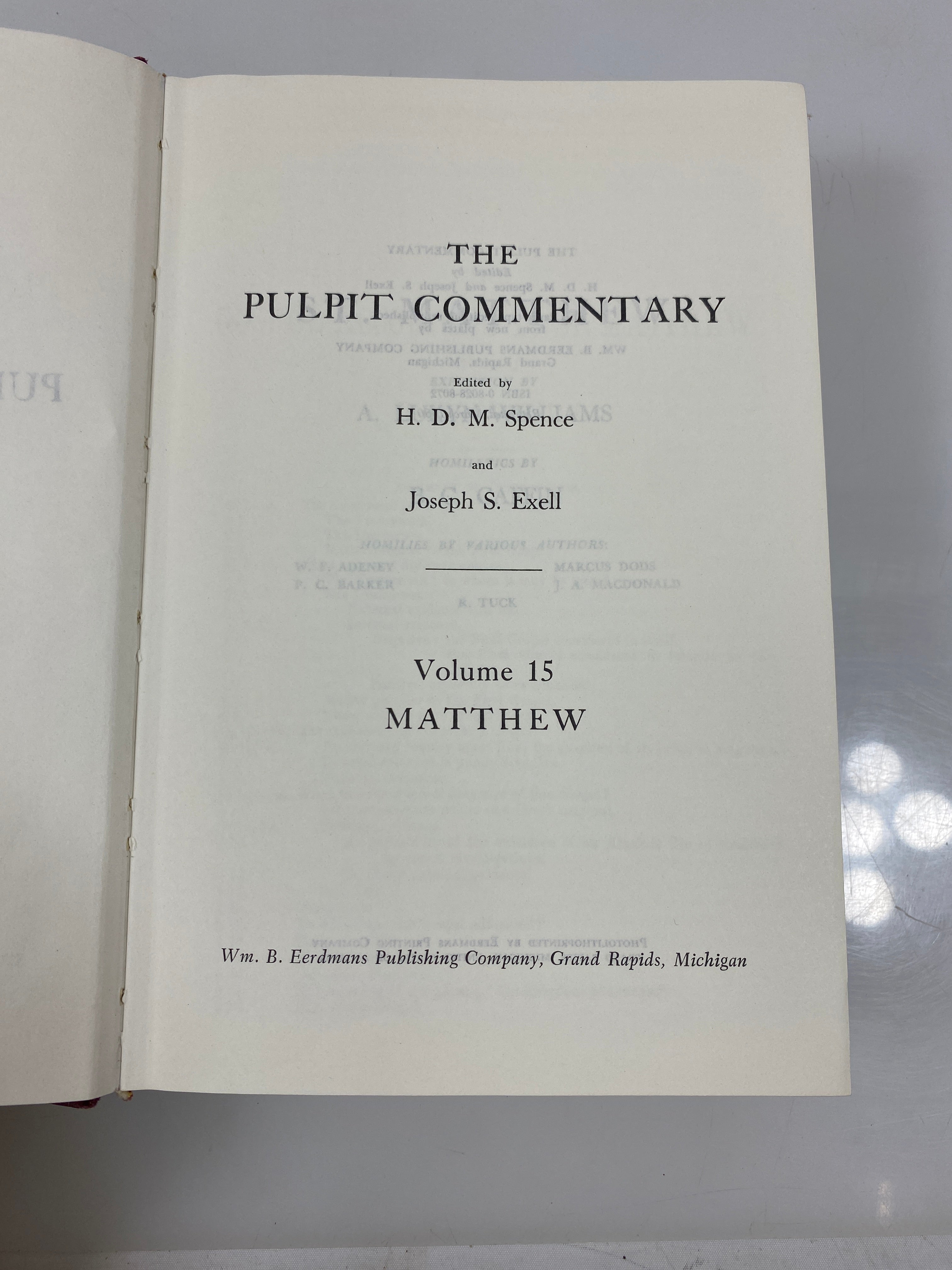 The Pulpit Commentary by Spence/Exell Vol. 15 1980 Reprint Ex-library HC