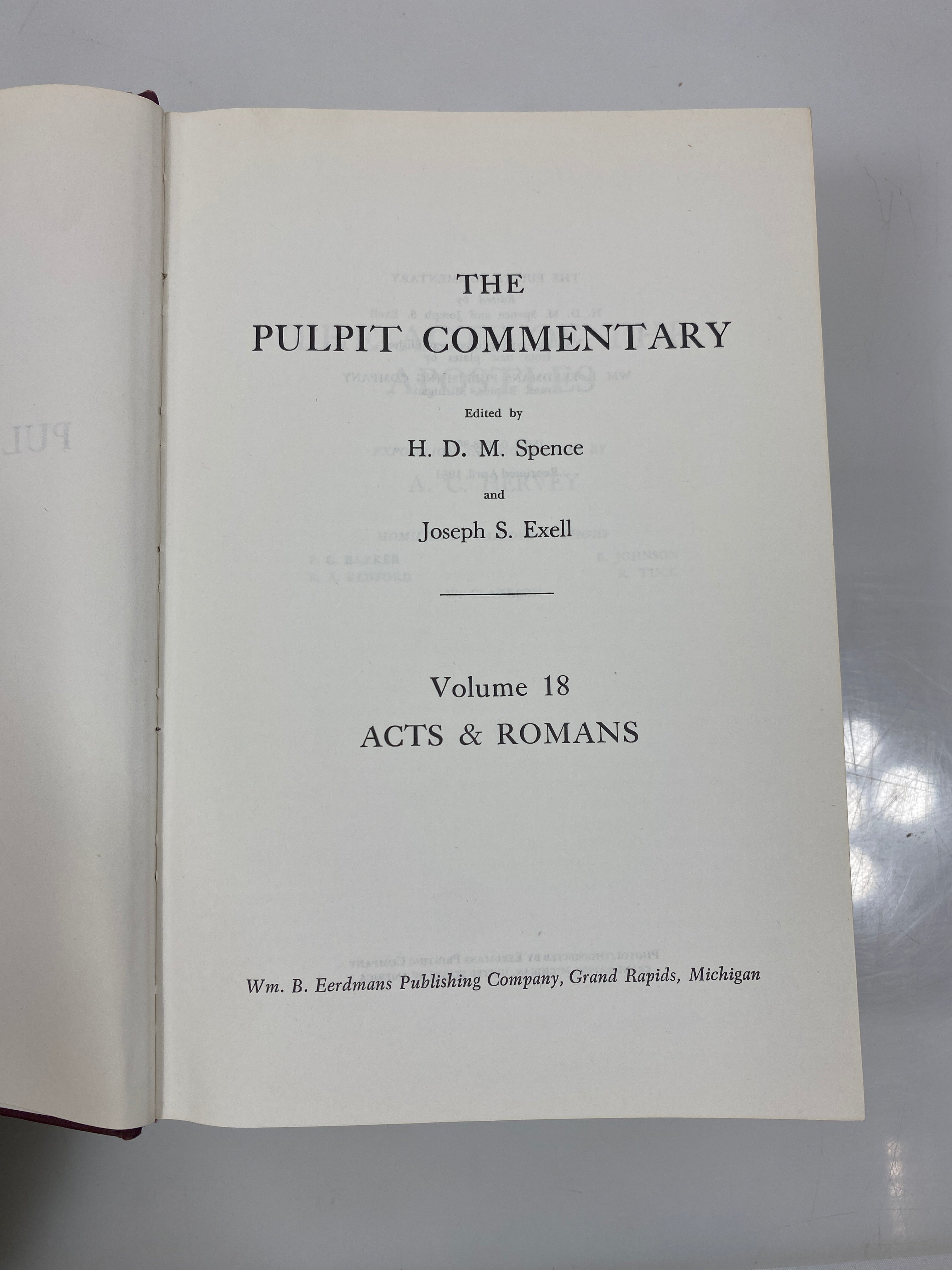 The Pulpit Commentary by Spence/Exell Vol. 18 1981 Reprint HC
