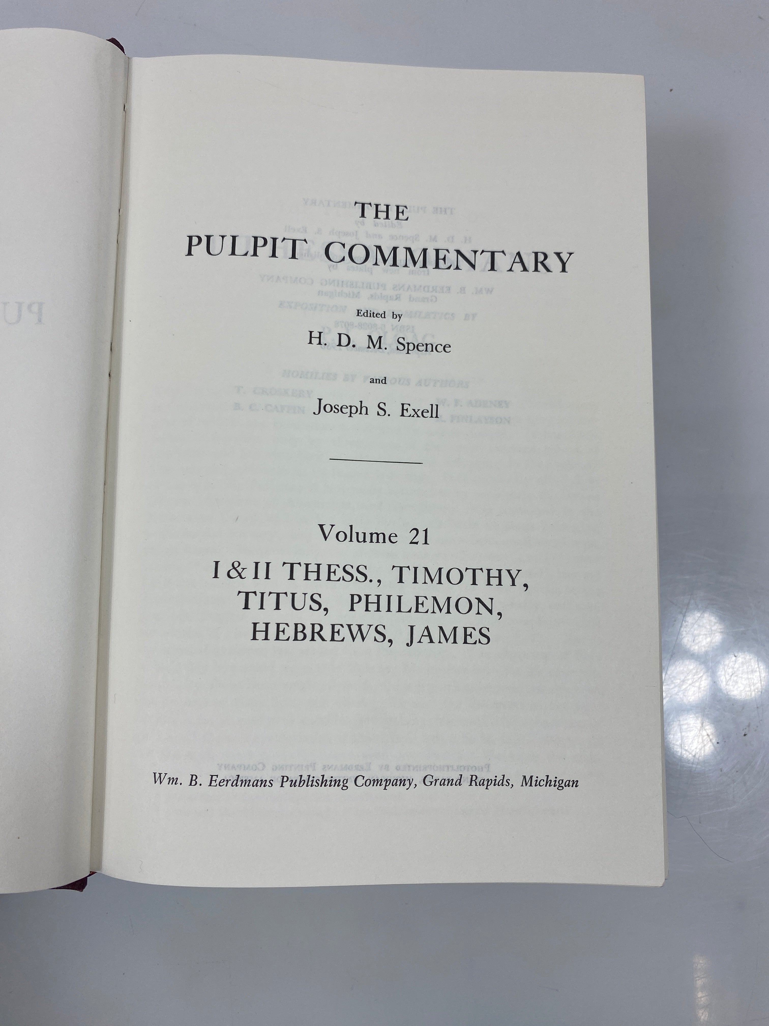 The Pulpit Commentary by Spence/Exell Vol. 21 1980 Reprint HC