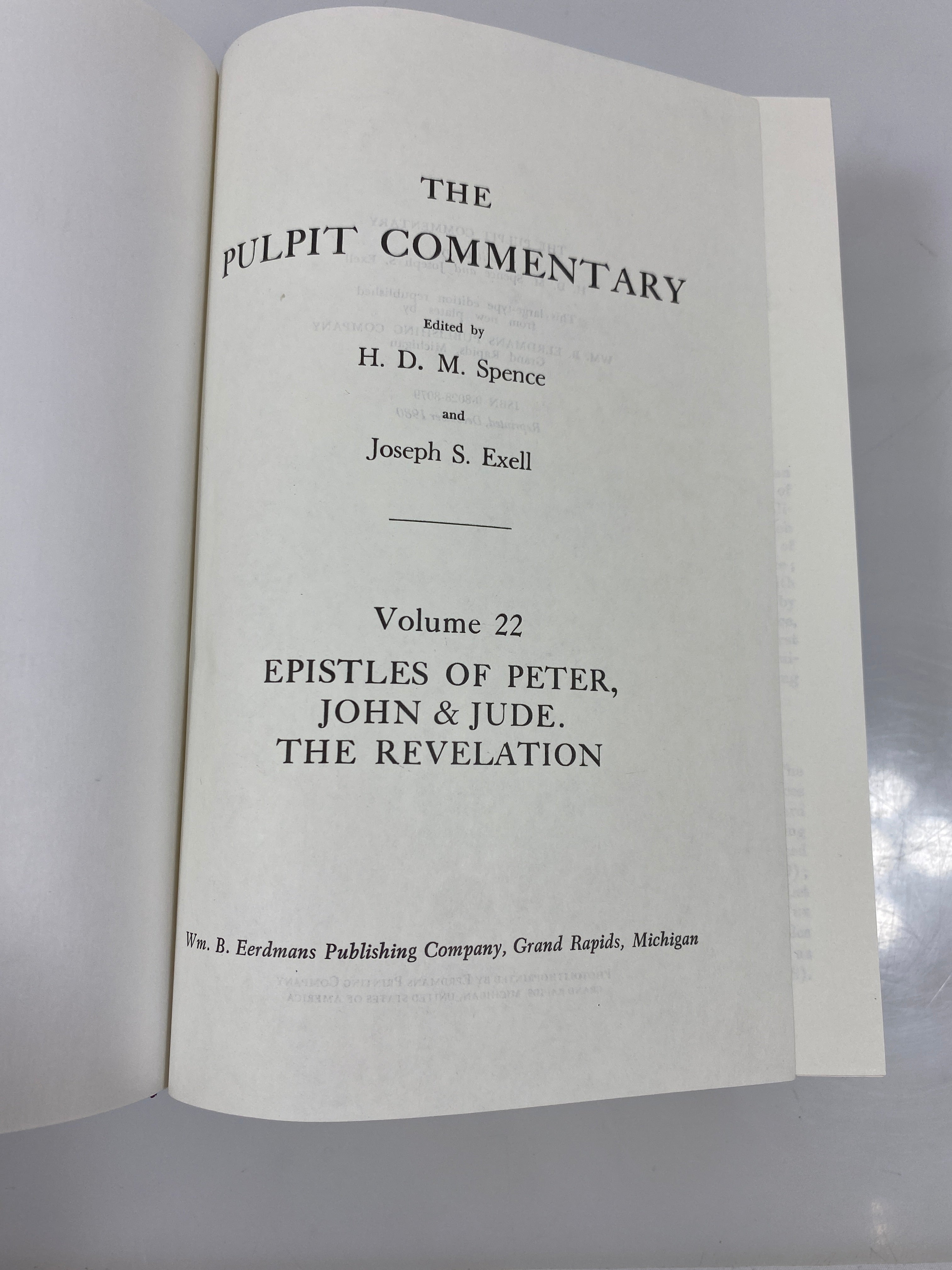 The Pulpit Commentary by Spence/Exell Vol. 22 1980 Reprint Ex-library HC