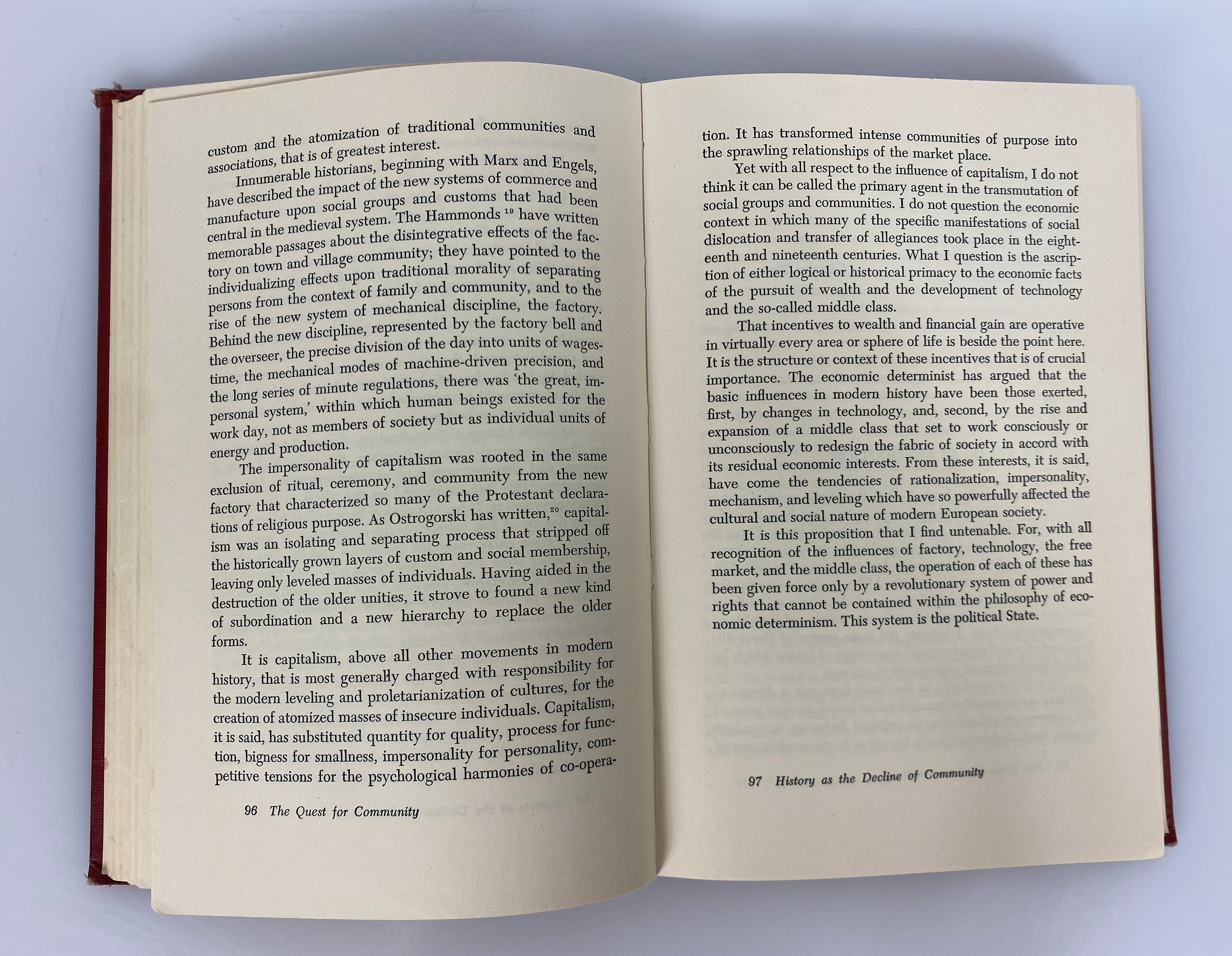 The Quest for Community Ethics of Order & Freedom by Nisbet 1953 Ex-Library HC