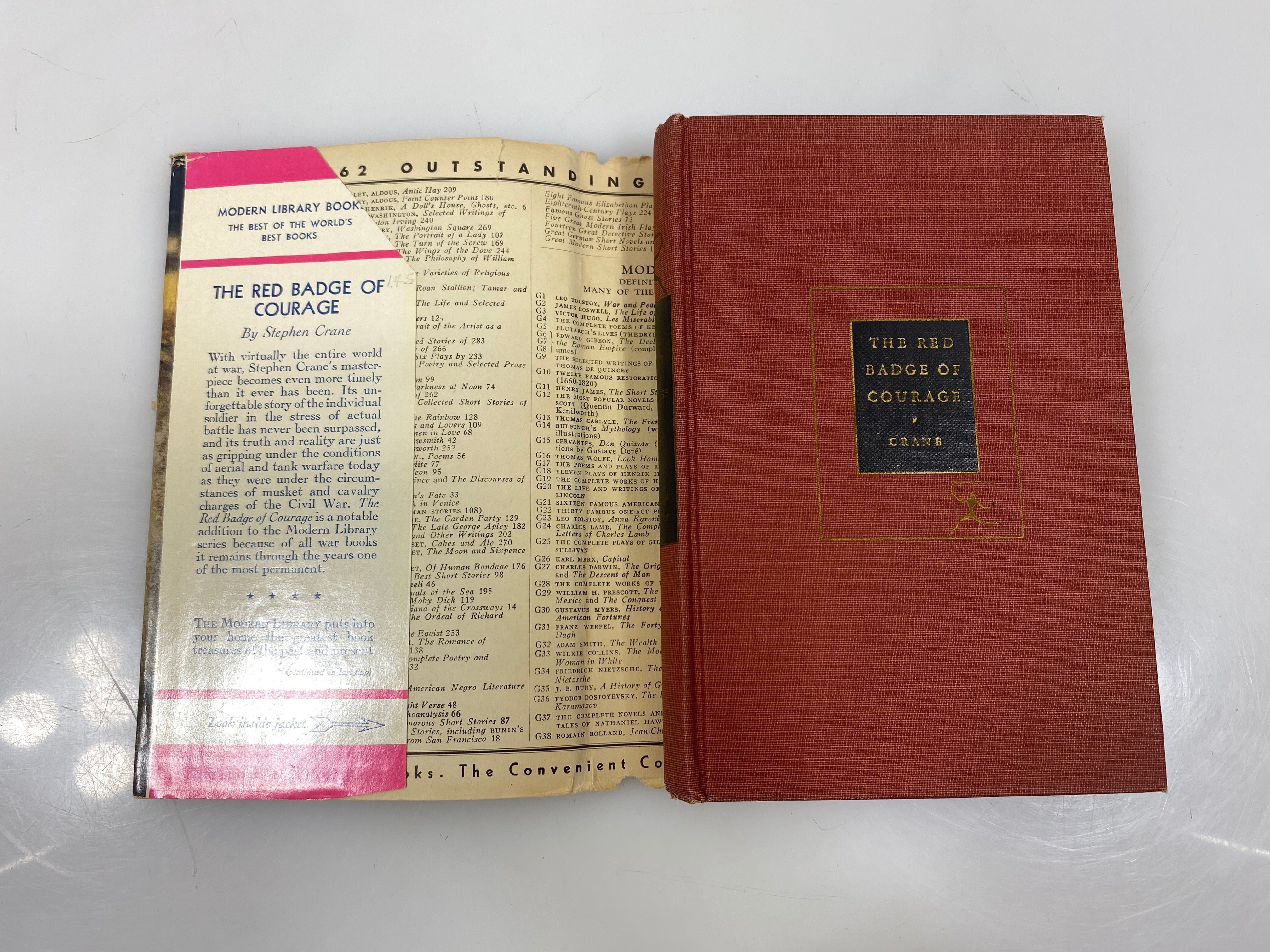 The Red Badge of Courage by Stephen Crane Modern Library 1951 HCDJ