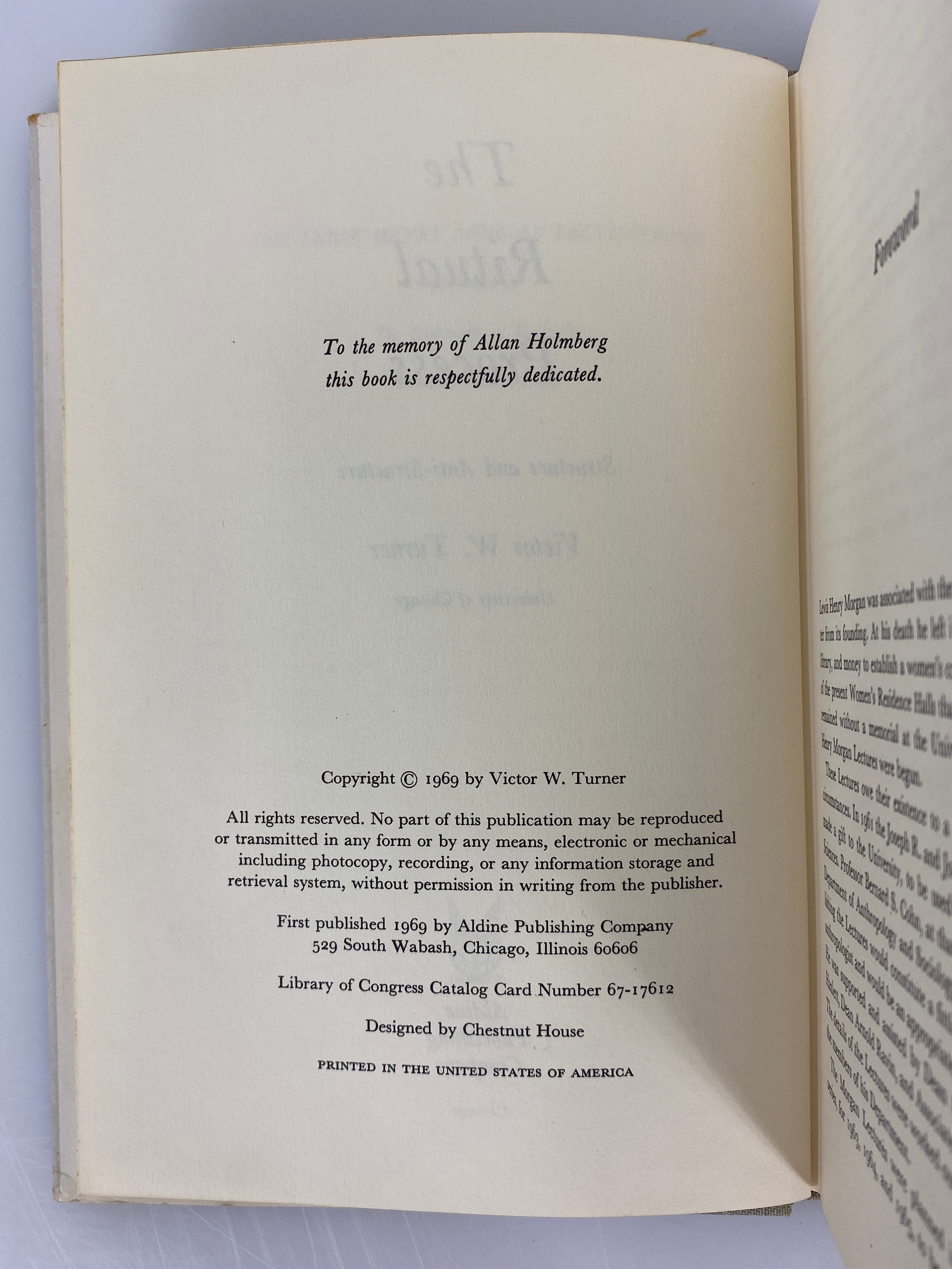 The Ritual Process by Victor Turner 1969 Vintage HC DJ