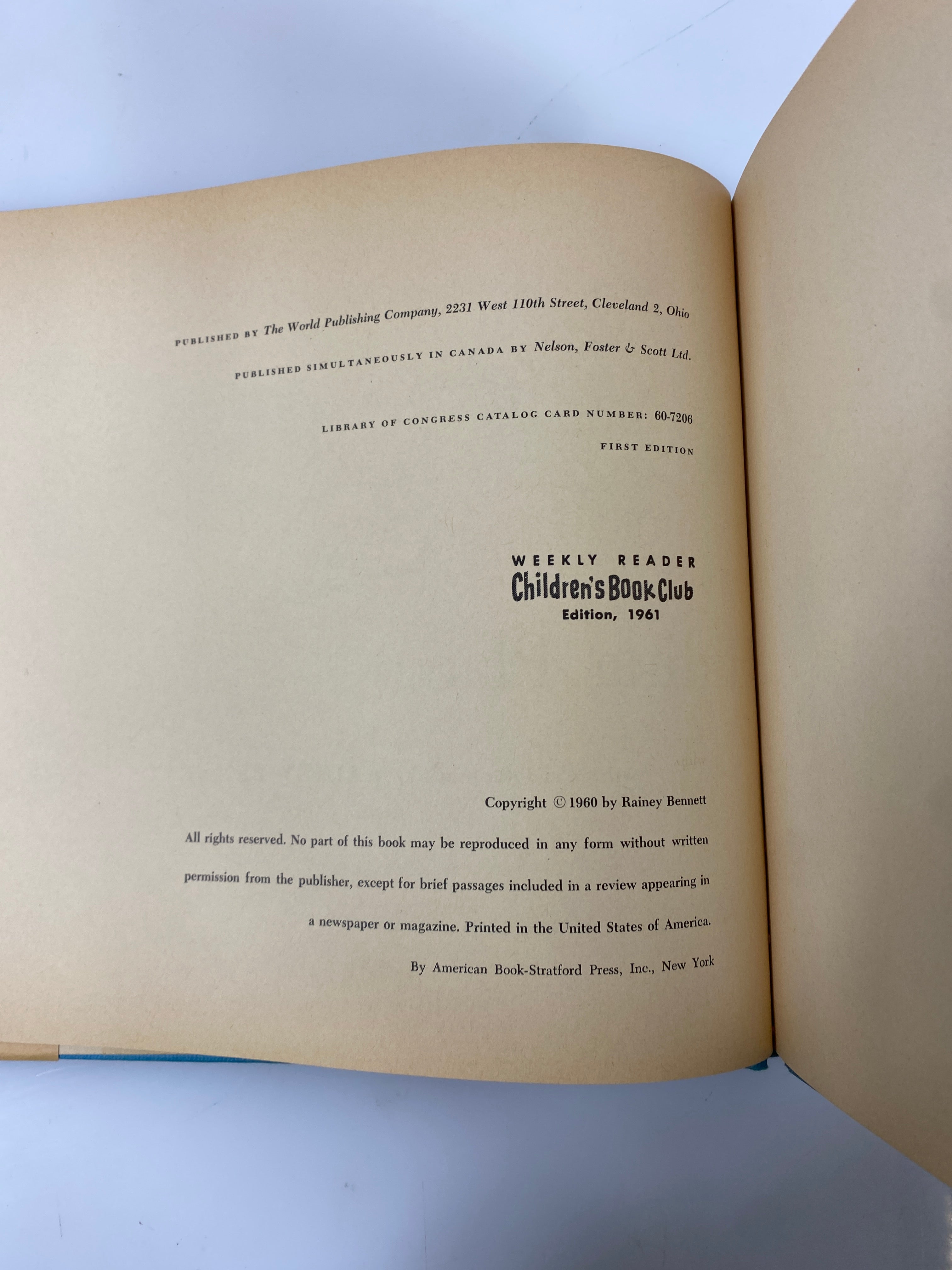 The Secret Hiding Place Bennett 1st Ed. 1961 HCDJ