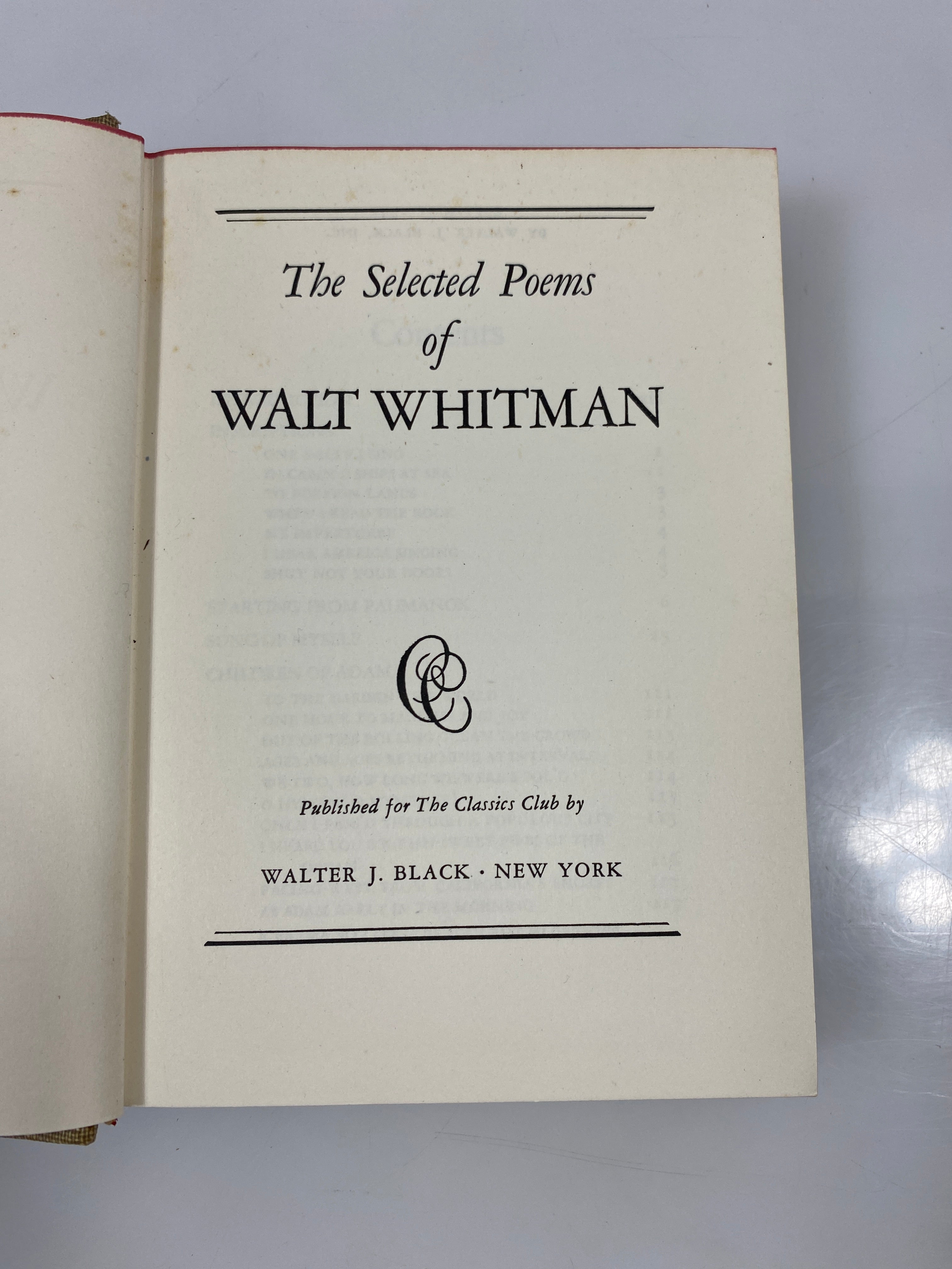 The Selected Poems of Walt Whitman 1942 HC