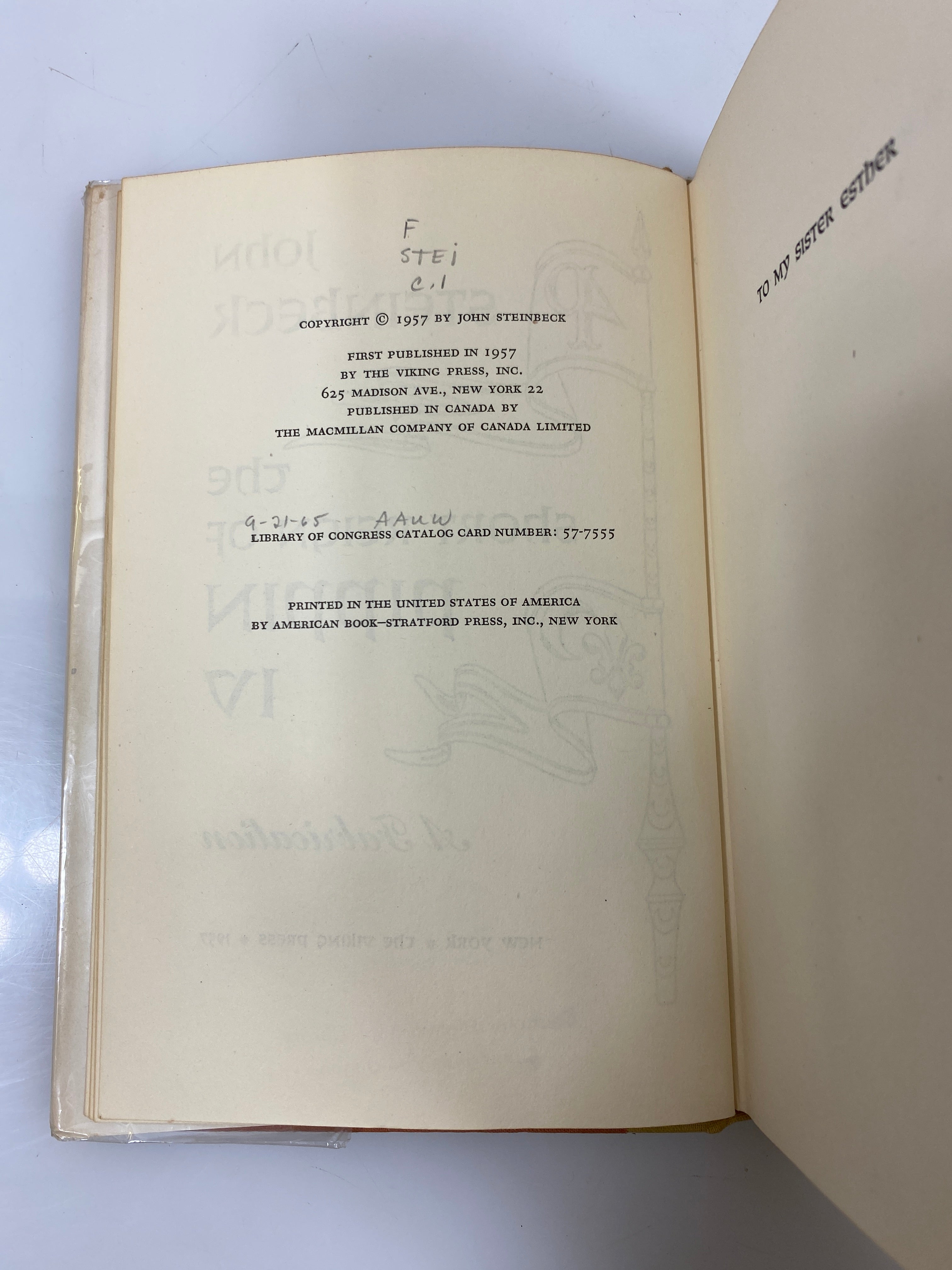 The Short of Reign Pippin IV by Steinbeck Ex-library 1957 HCDJ