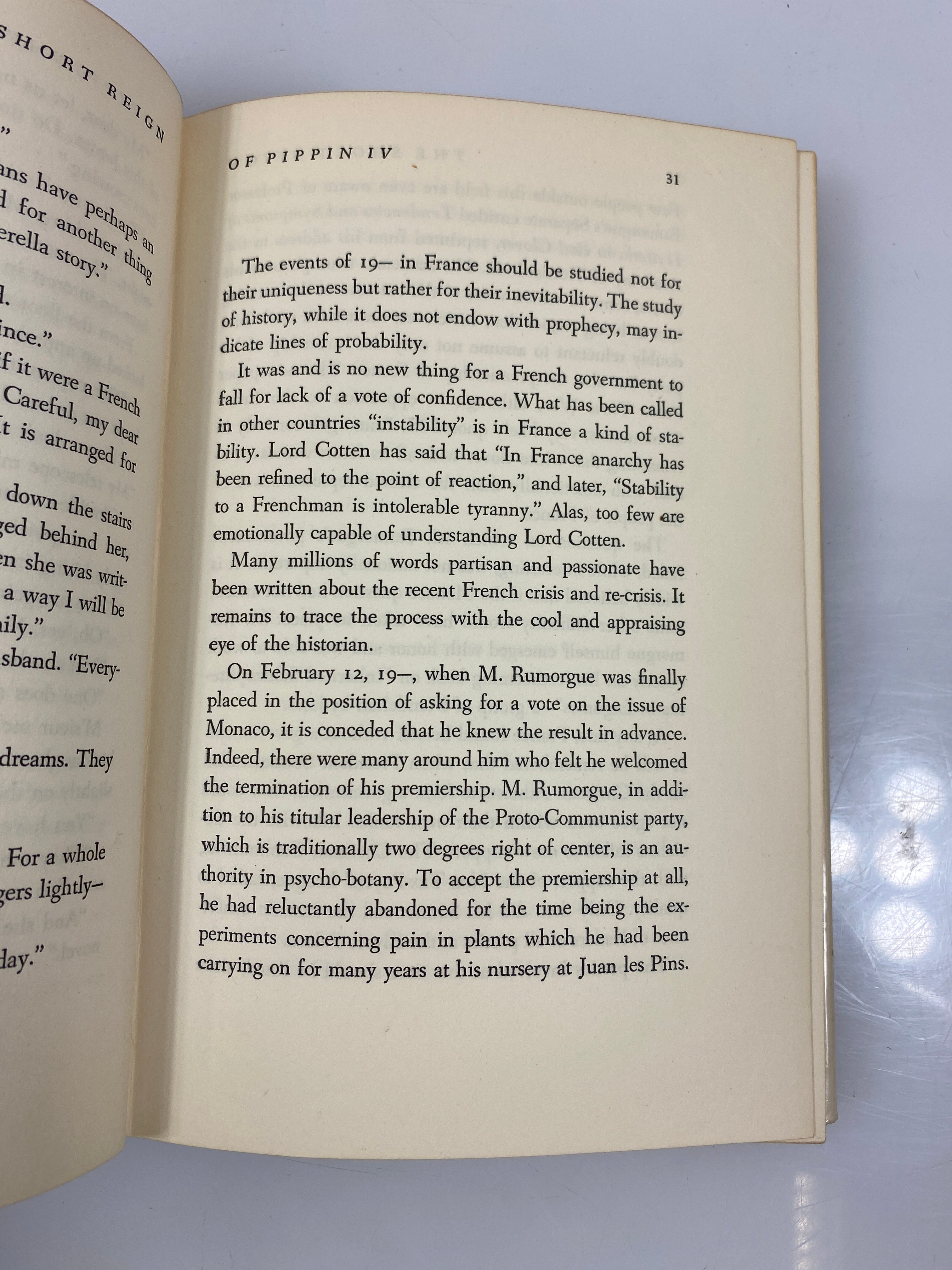The Short of Reign Pippin IV by Steinbeck Ex-library 1957 HCDJ