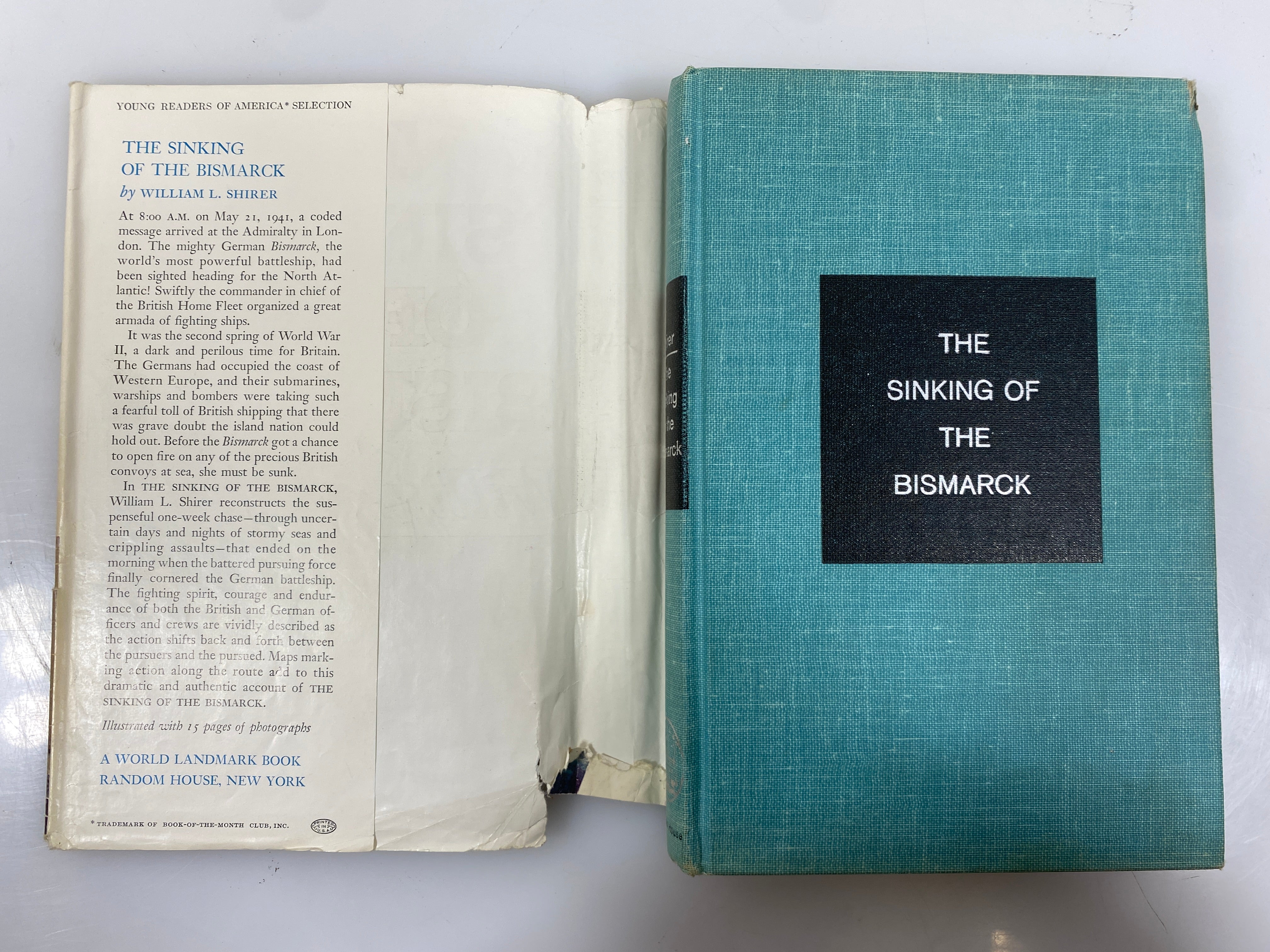 The Sinking of the Bismarck Shirer Random House 1962 HCDJ