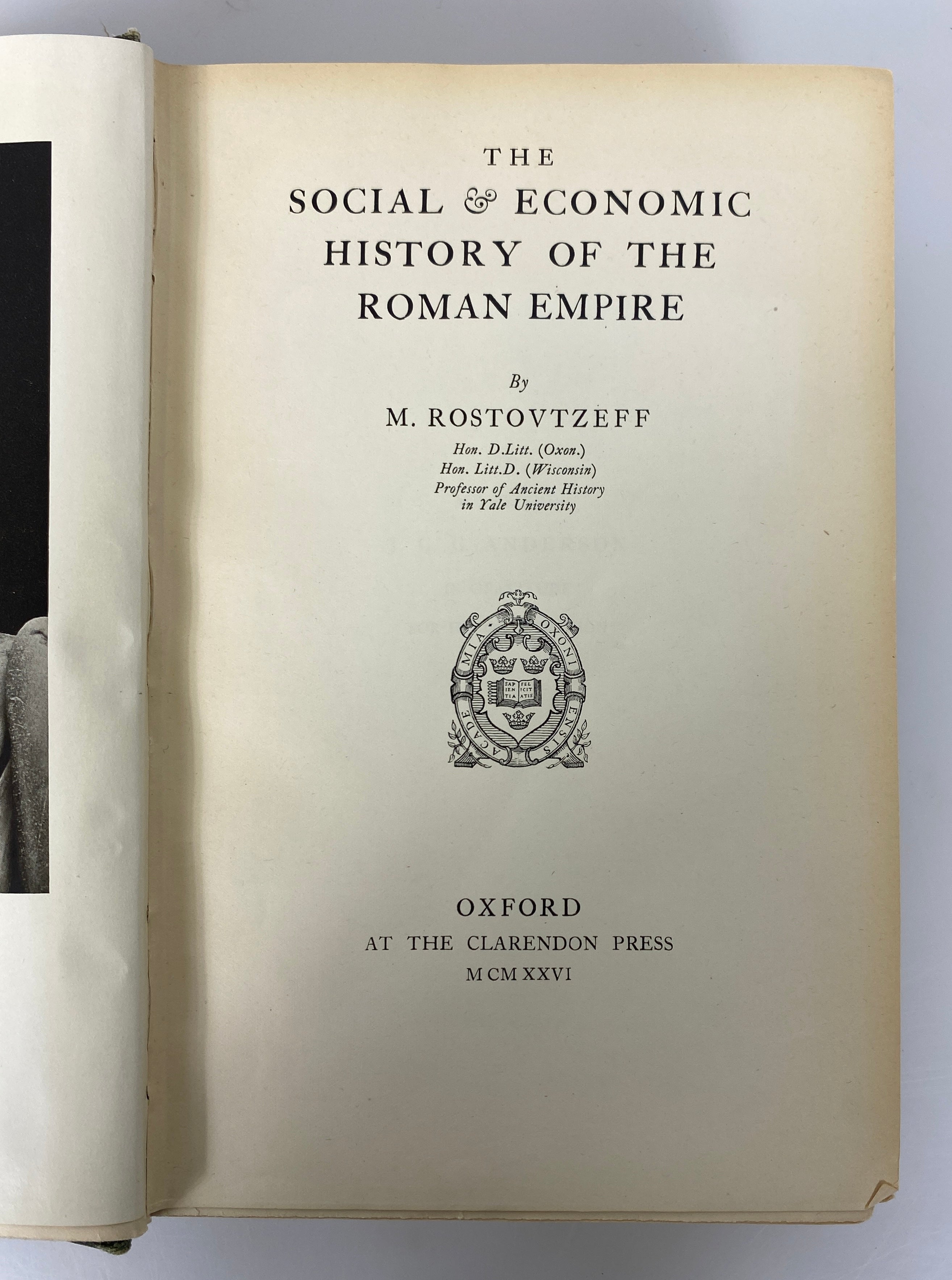 The Social & Economic History of the Roman Empire Rostovtzeff 1926 Ex-Library