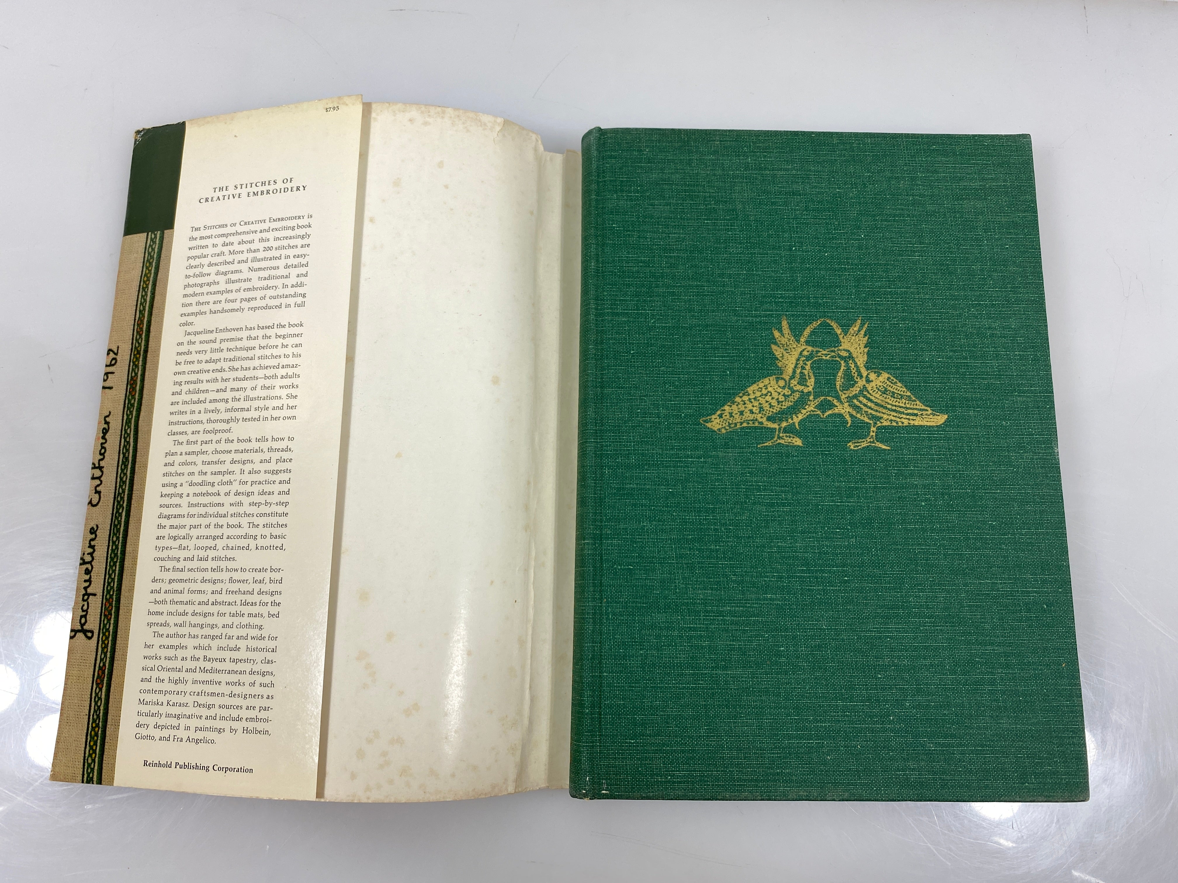 The Stitches of Creative Embroidery by Enthoven 1964 HCDJ