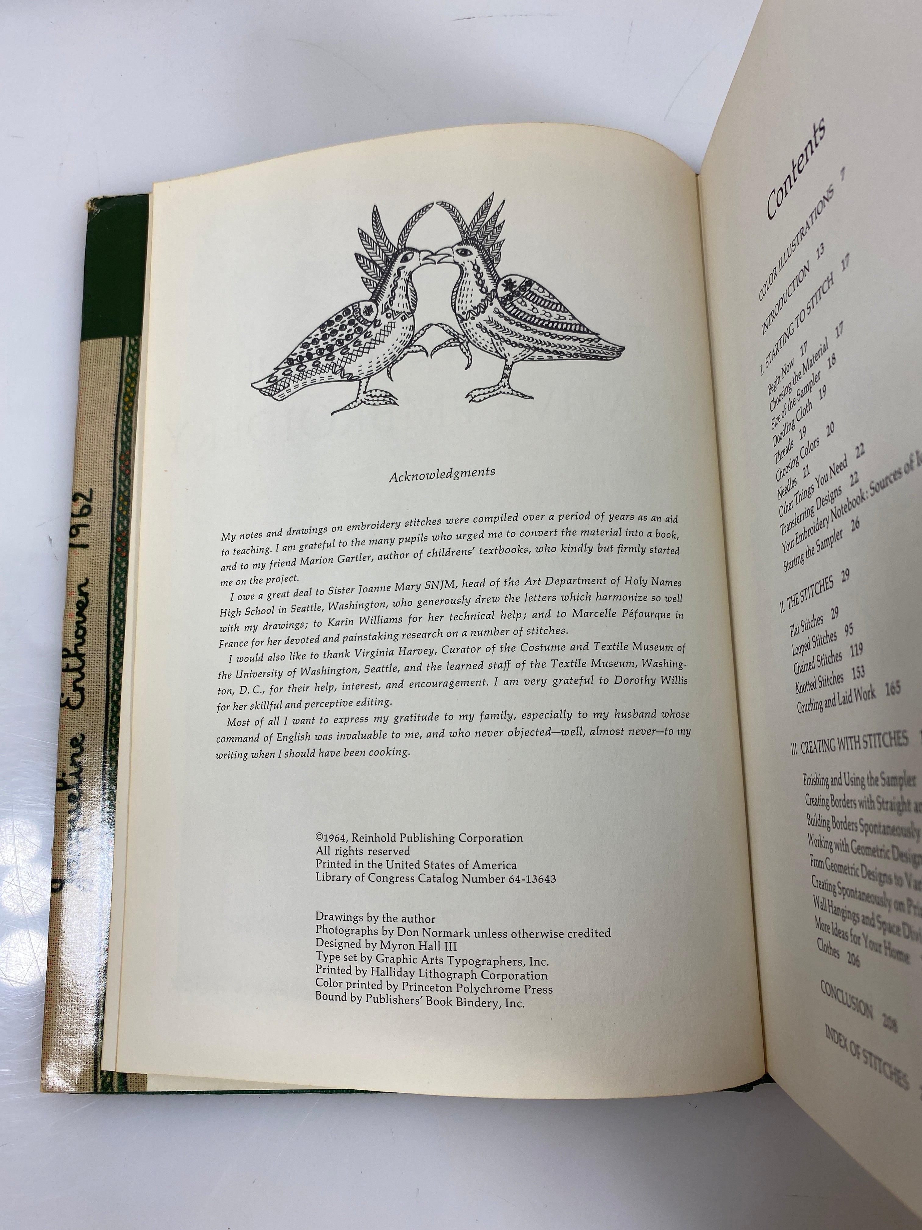 The Stitches of Creative Embroidery by Enthoven 1964 HCDJ