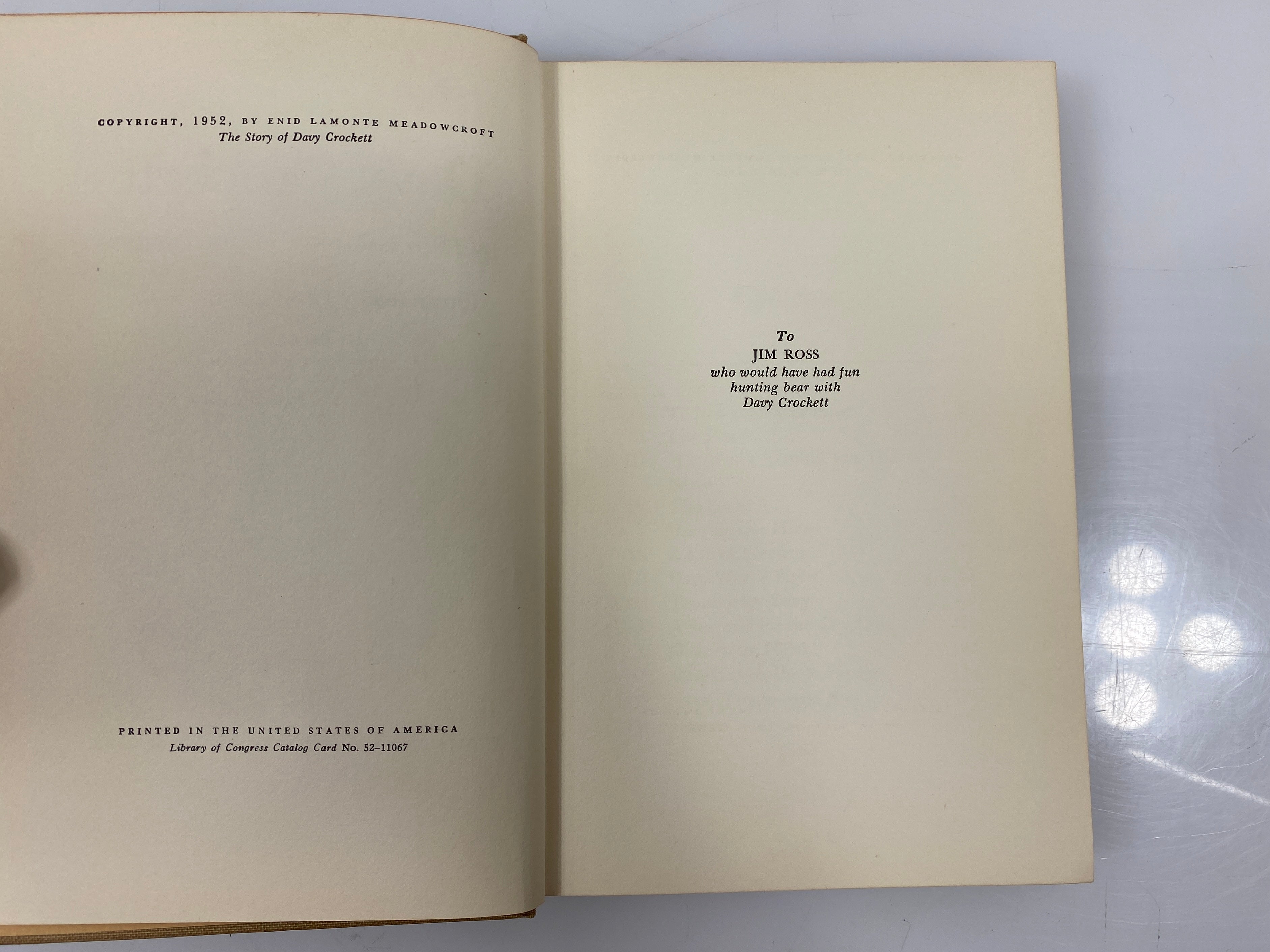 The Story of Davy Crockett by Enid LaMonte Meadowcroft 1952 HC